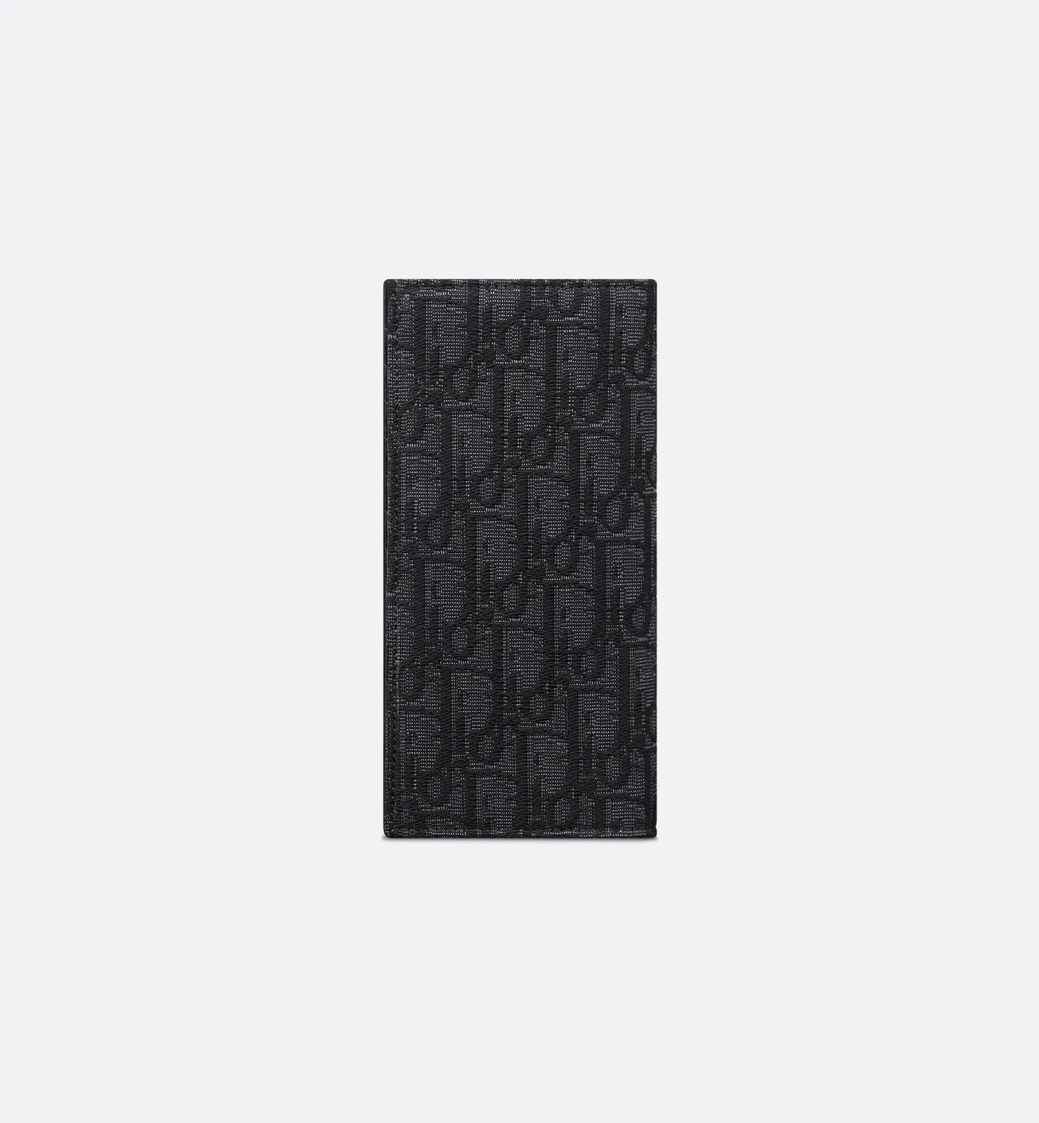 Vertical Long Wallet Black Dior Oblique Jacquard