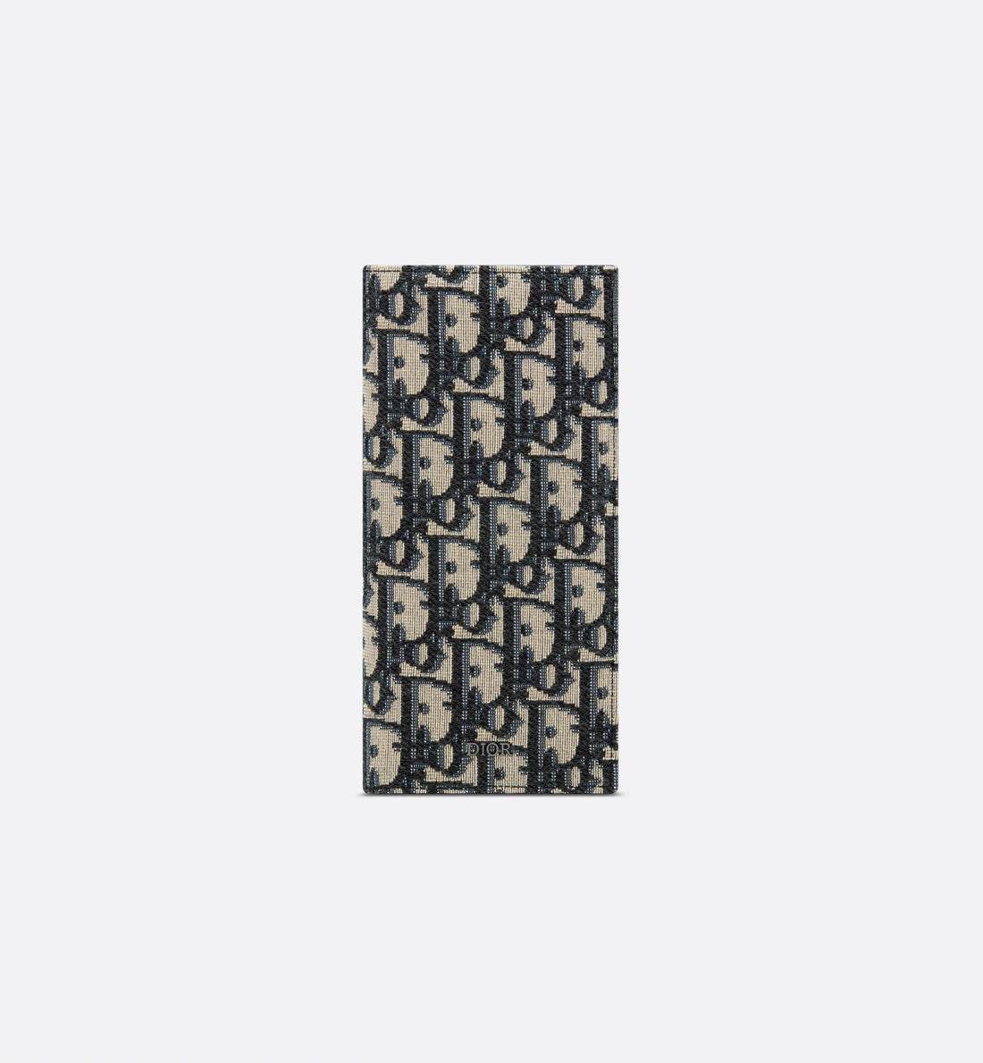 Vertical Long Wallet Beige And Black Dior Oblique Jacquard