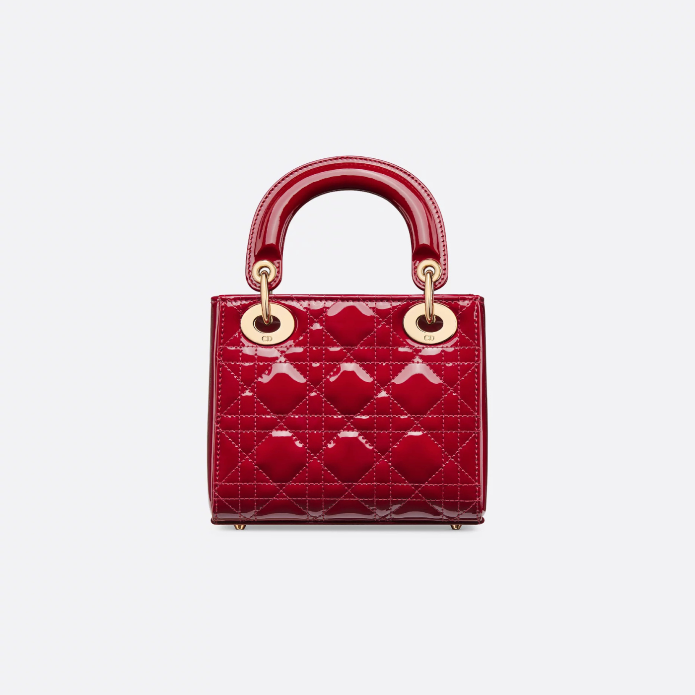 Mini Lady Dior Bag Cherry Red Patent Cannage Calfskin