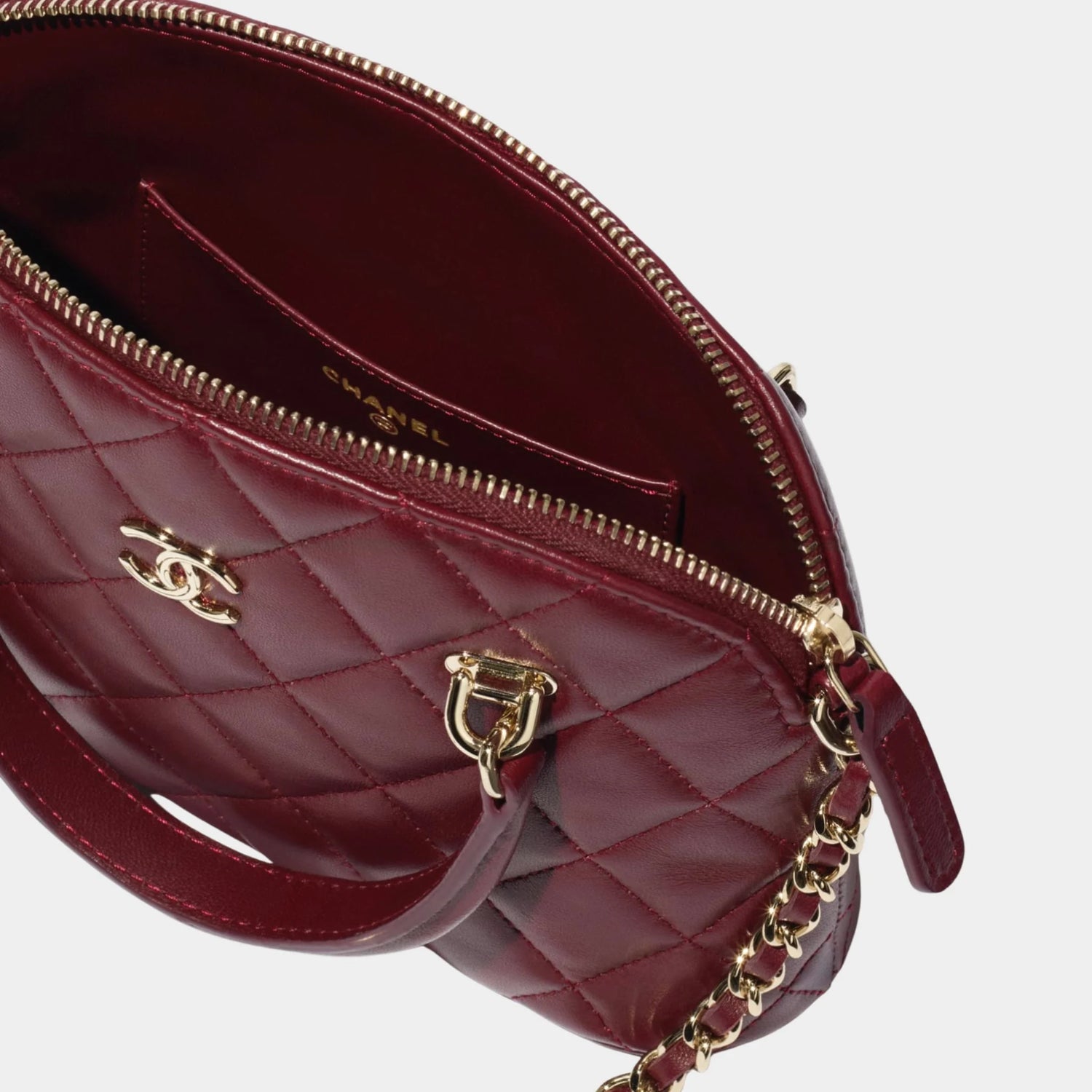 Clutch With Chain Lambskin