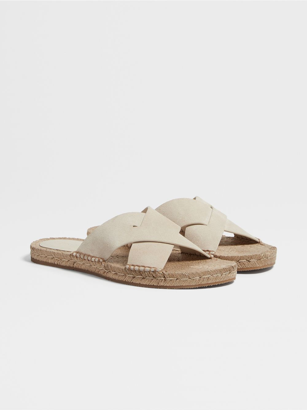 Off White Suede Espadrille Sandals