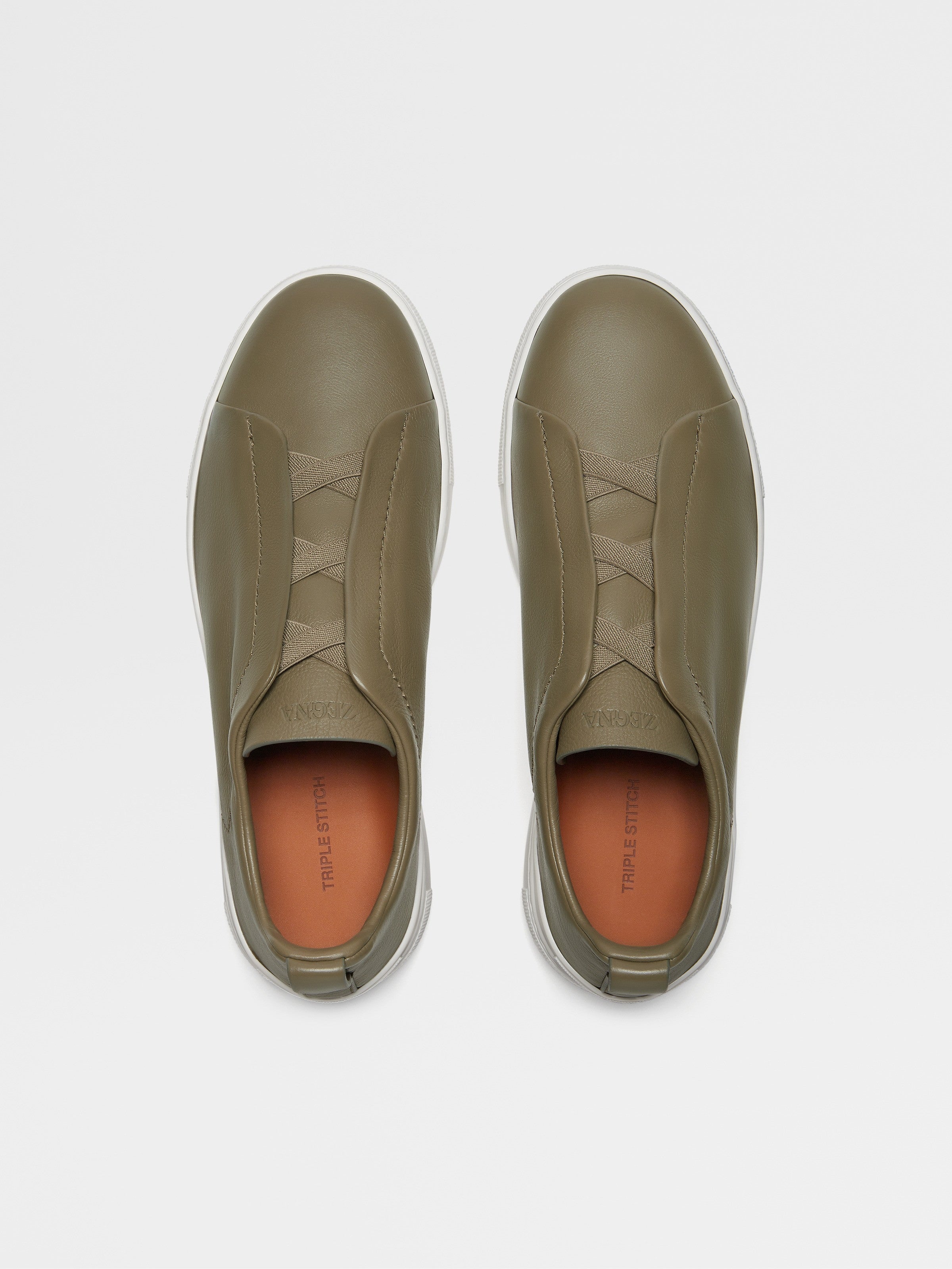 Light Olive Green Secondskin Triple Stitch Sneakers