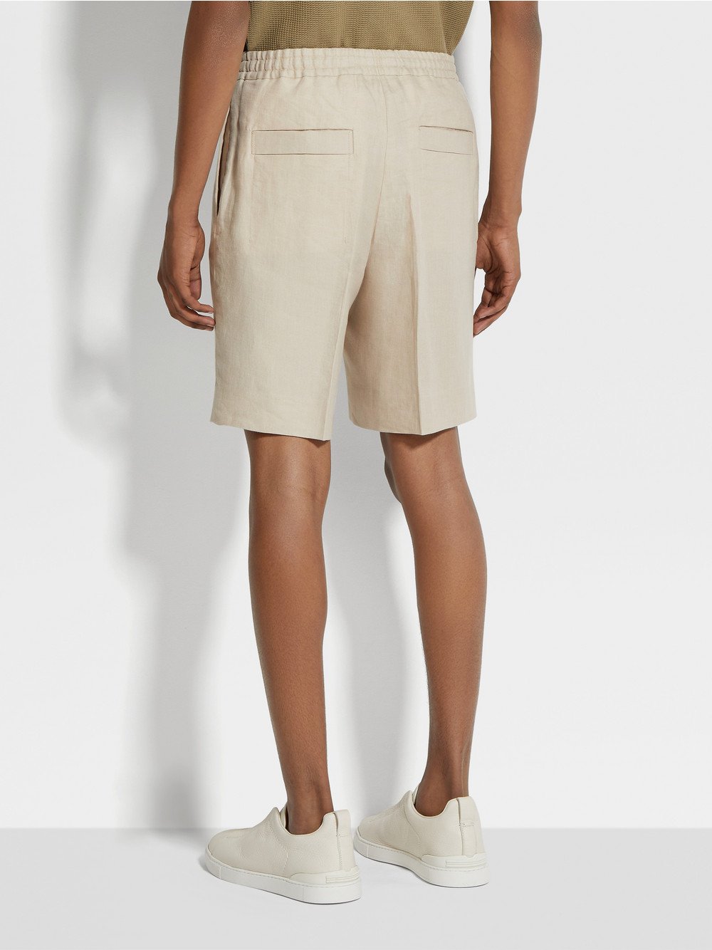 Light Beige Oasi Lino Short Pants