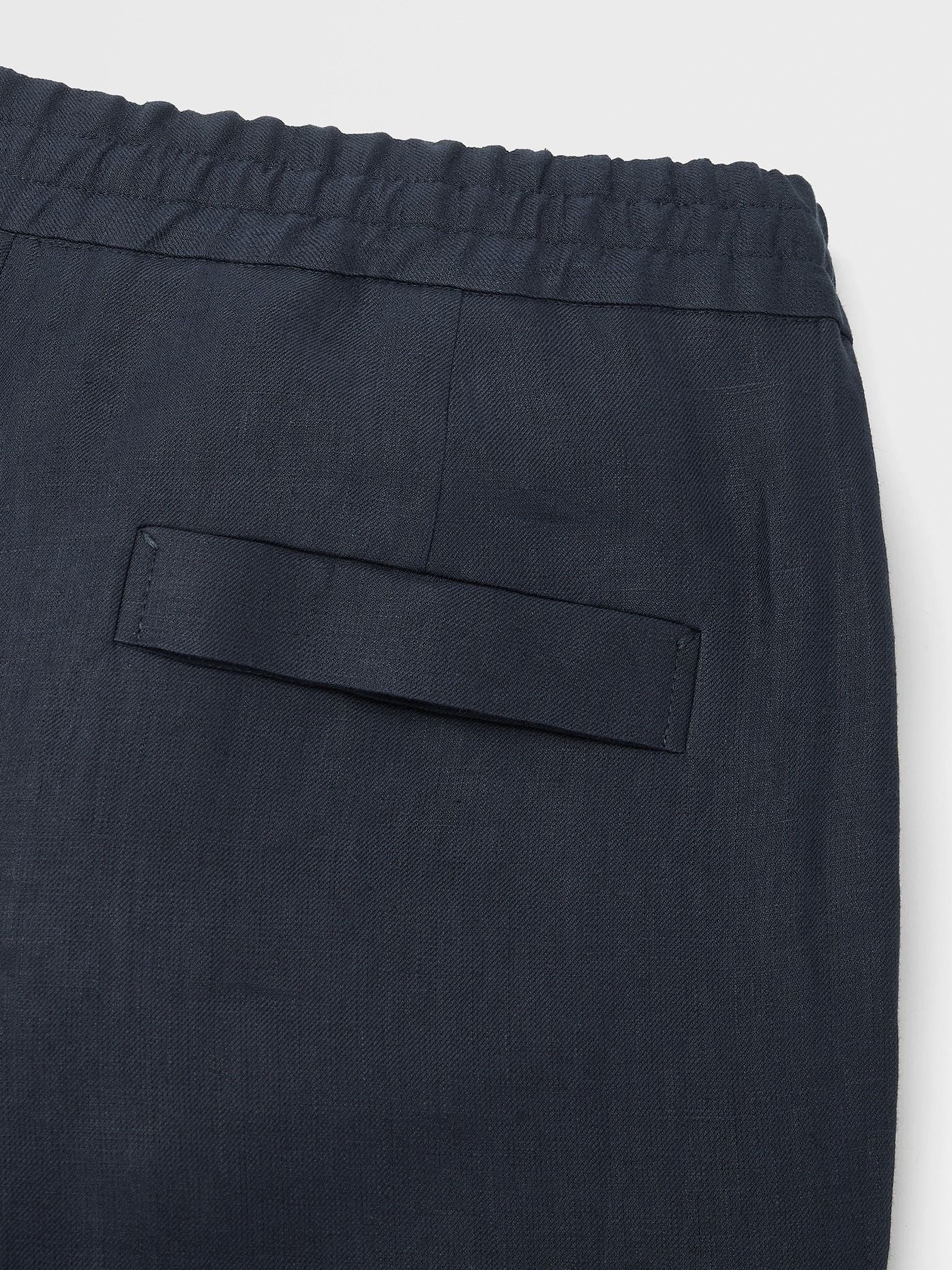 Navy Blue Oasi Lino Pants