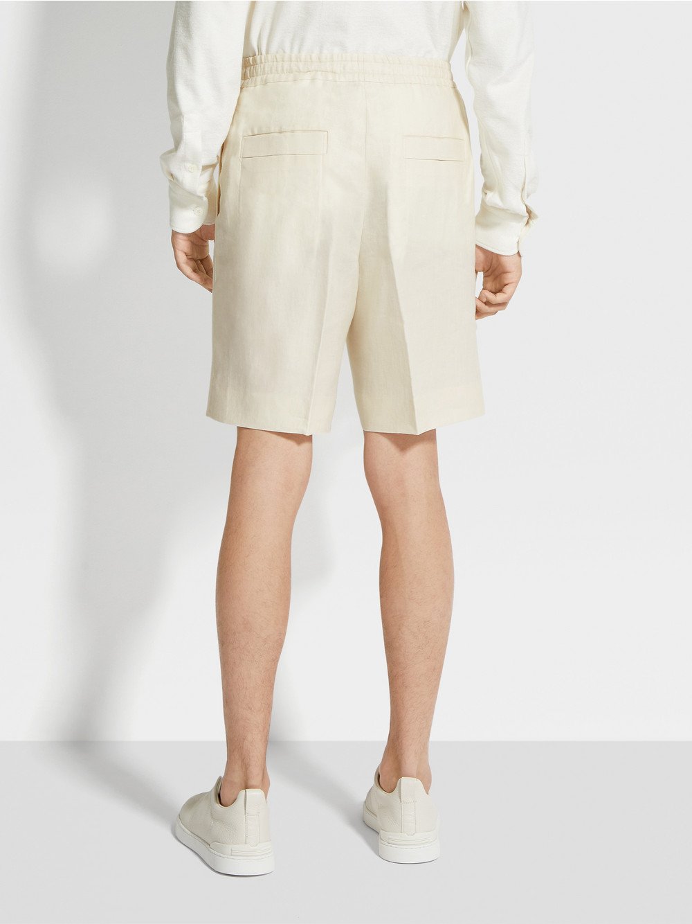 Off White Oasi Lino Bermuda Shorts