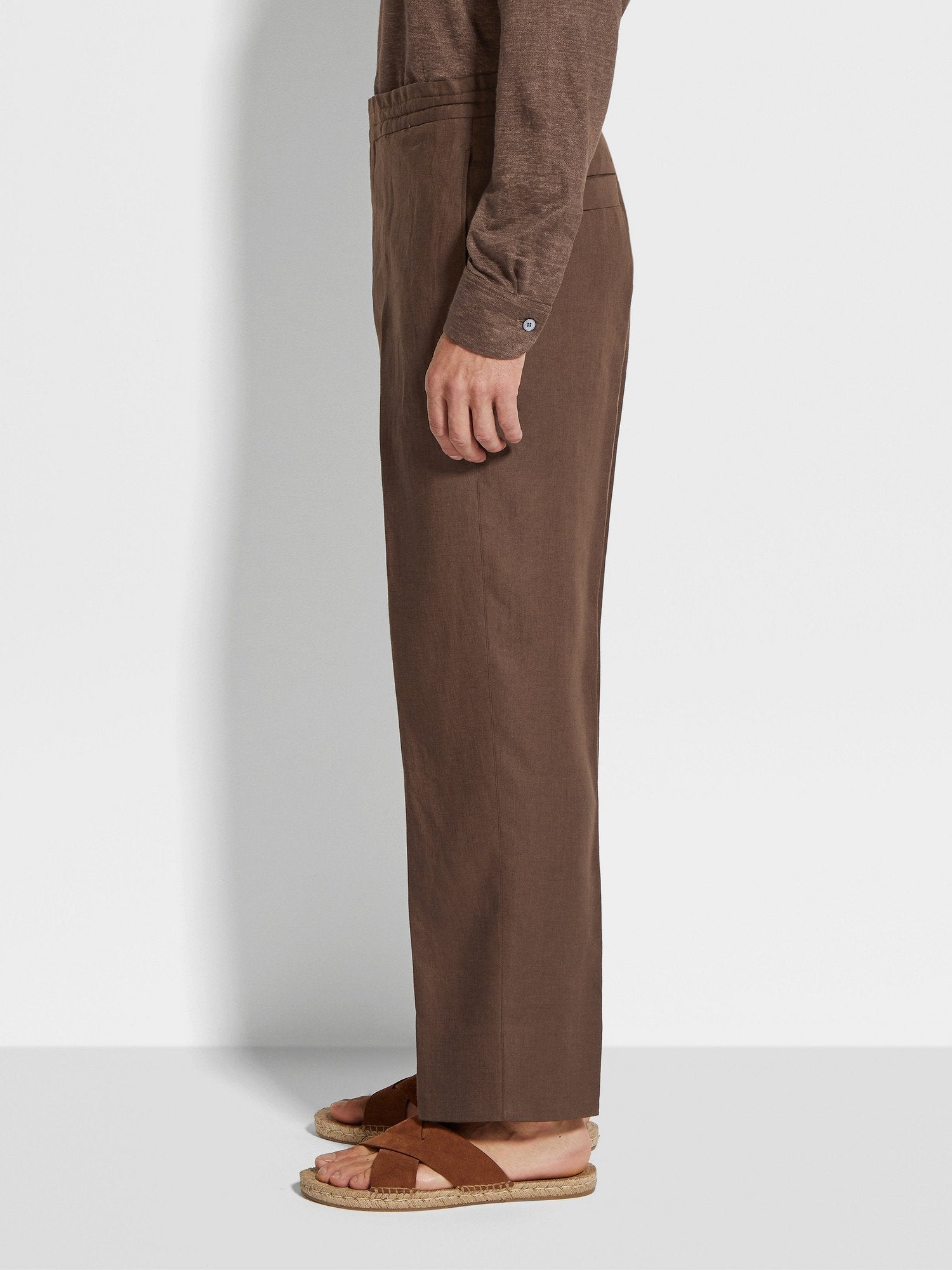 Brown Oasi Lino Pants