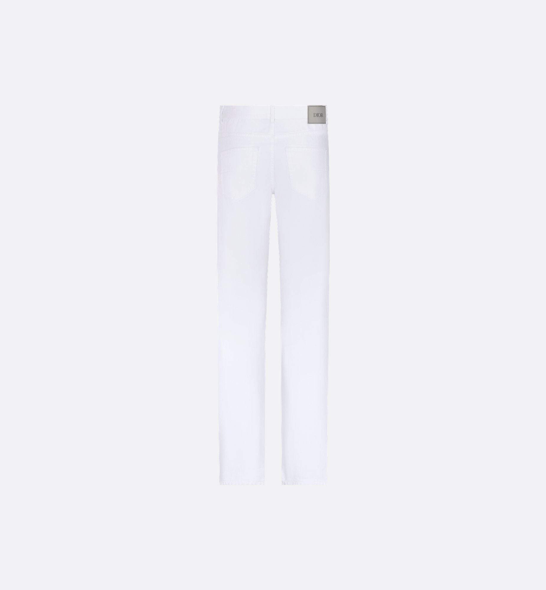 Long Regular Jeans White Cotton Twill