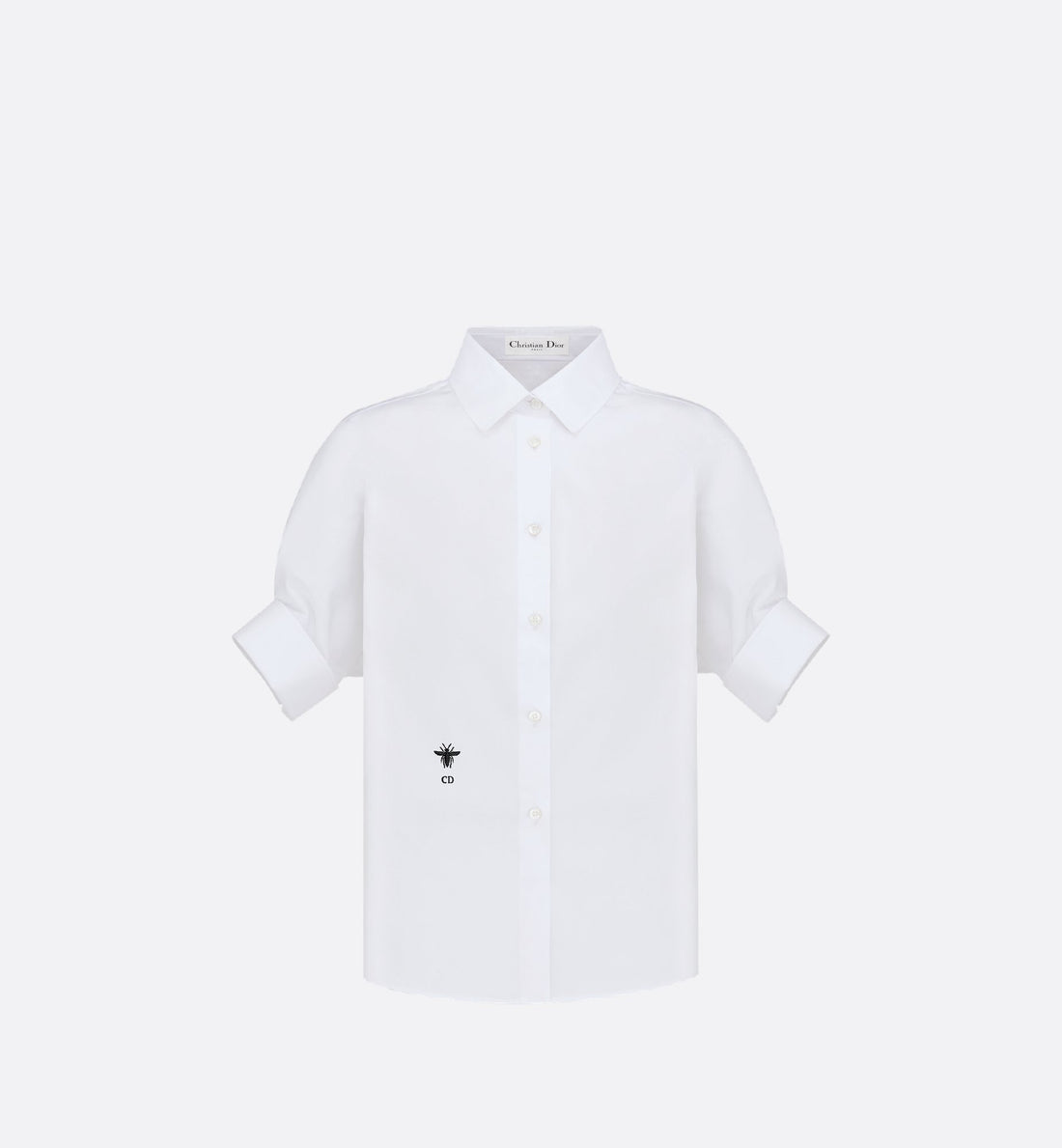 Blouse With Puff Sleeves White Cotton Poplin