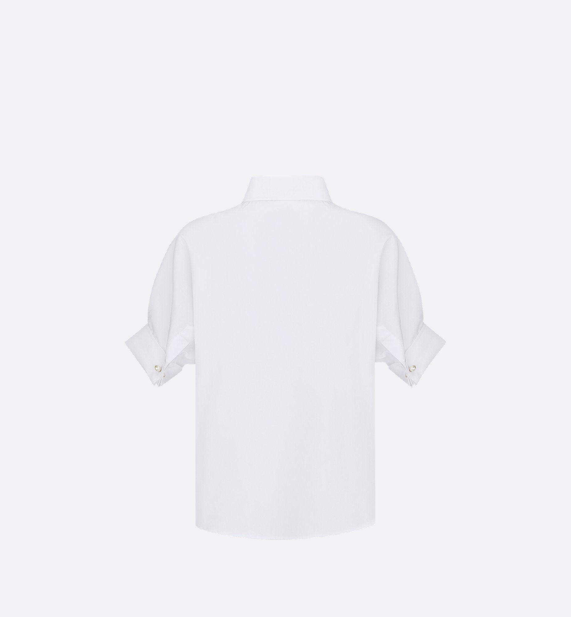 Blouse With Puff Sleeves White Cotton Poplin