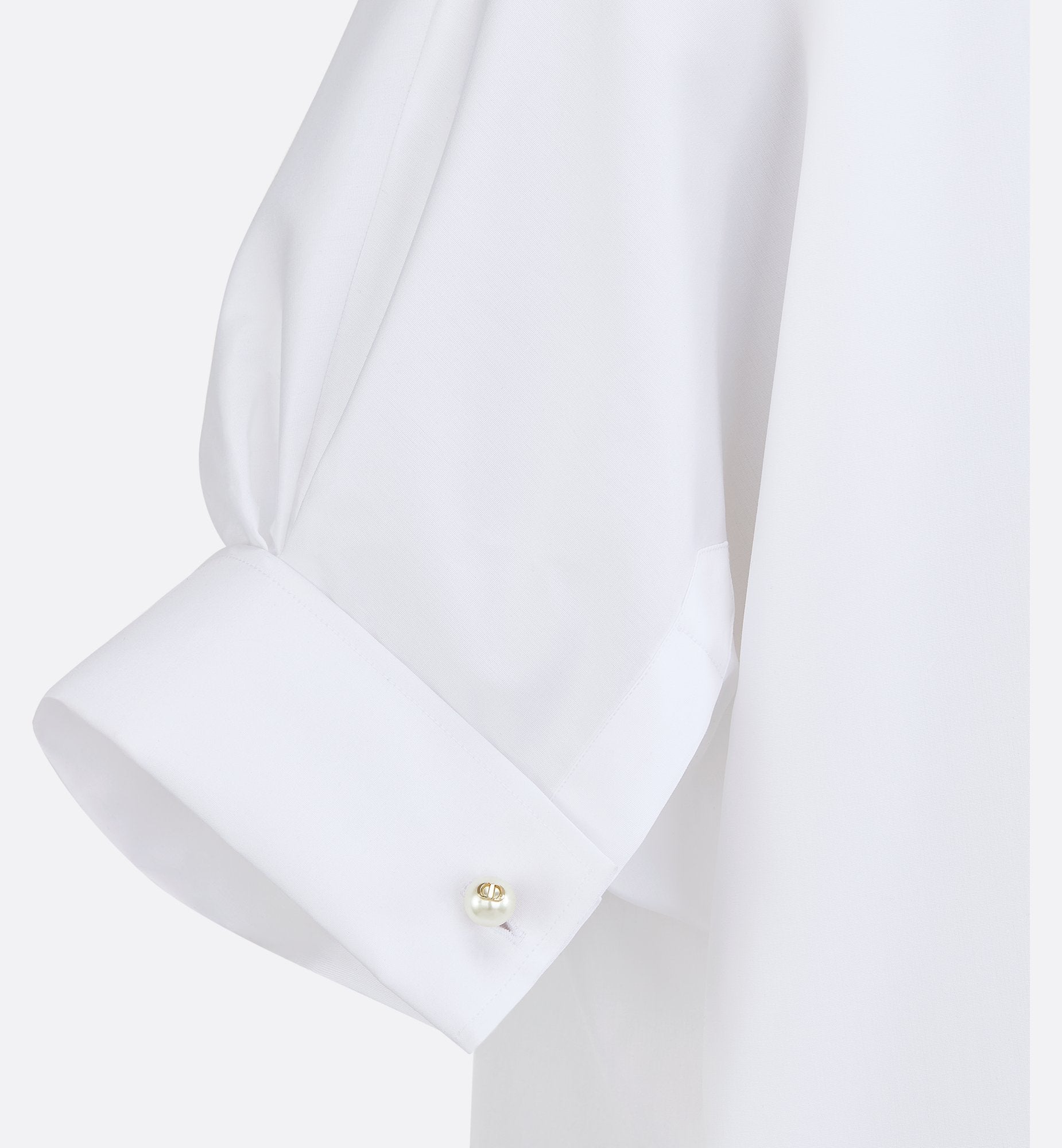 Blouse With Puff Sleeves White Cotton Poplin