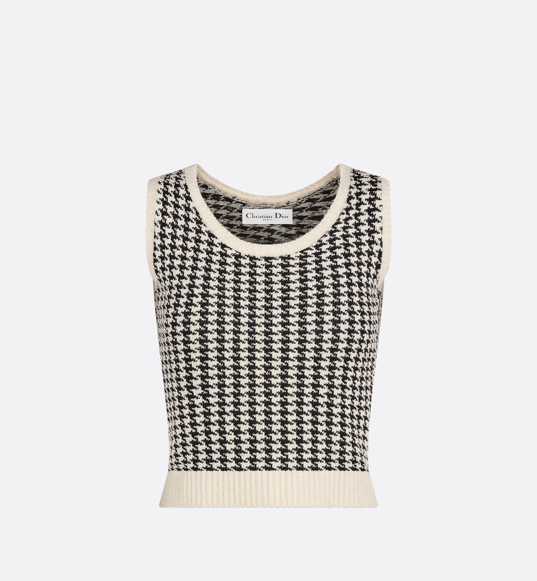 Twinset Black And White Houndstooth Technical Cotton Knit