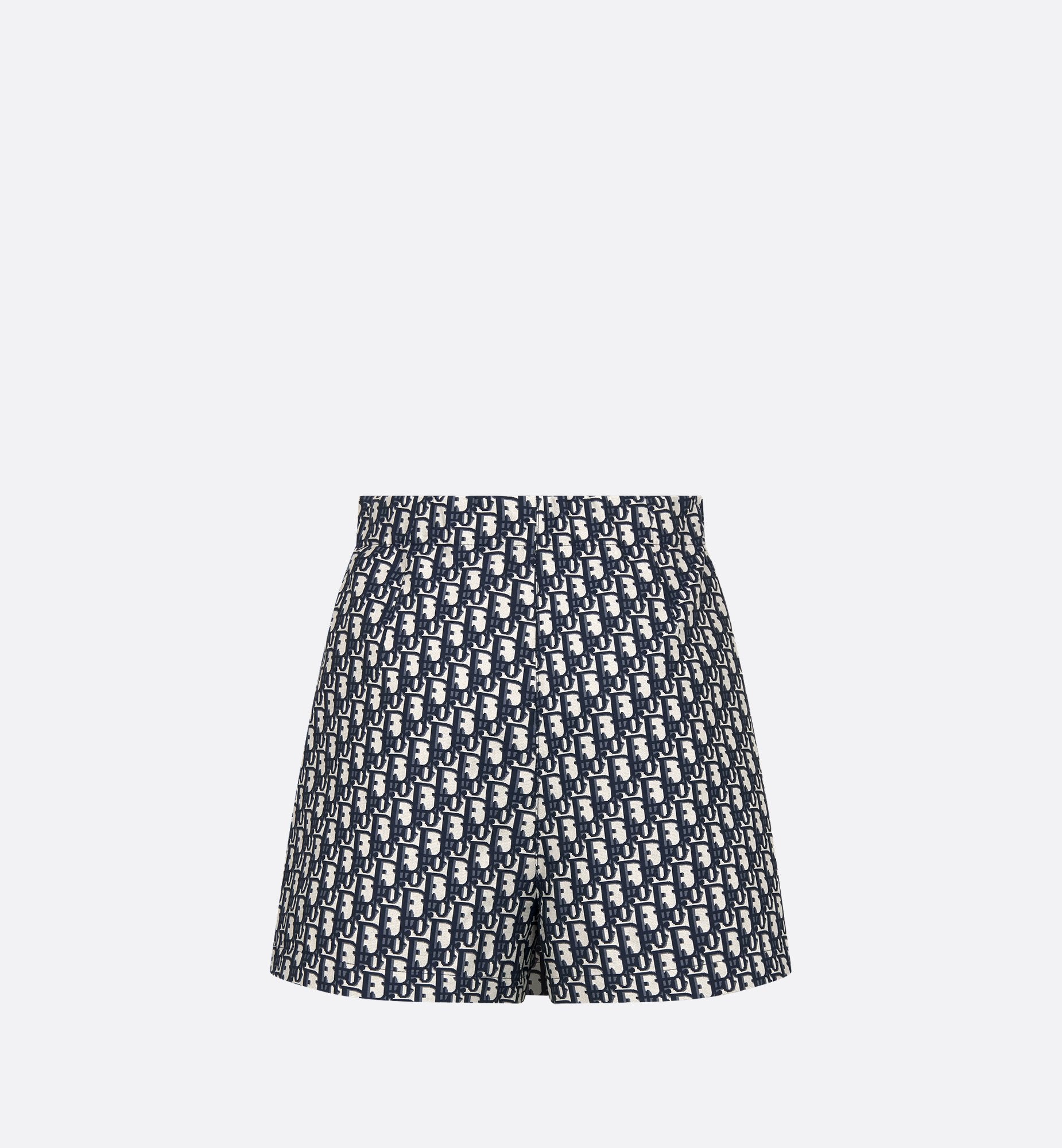 Skort Blue And Ecru Technical Taffeta Jacquard With Dior Oblique Motif