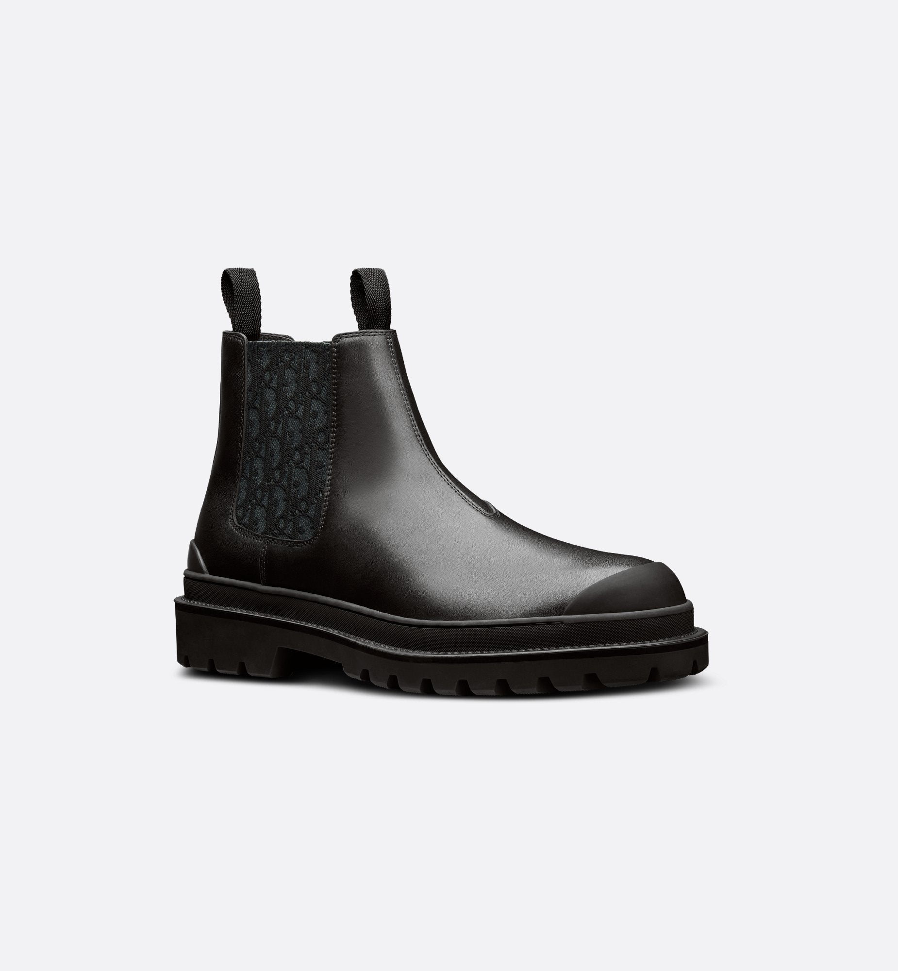 Explorer Chelsea Boot Black Smooth Calfskin And Dior Oblique Motif