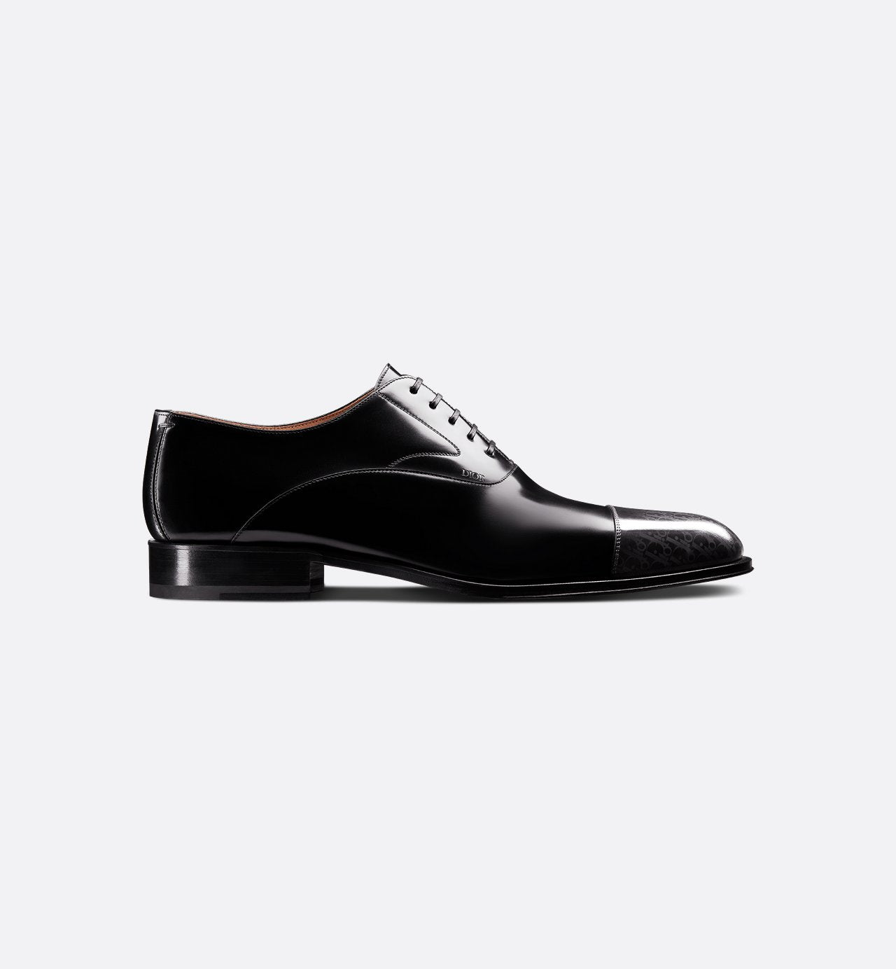 Timeless Oxford Shoe Black Calfskin With Gray And Black Dior Oblique Gradient Patina