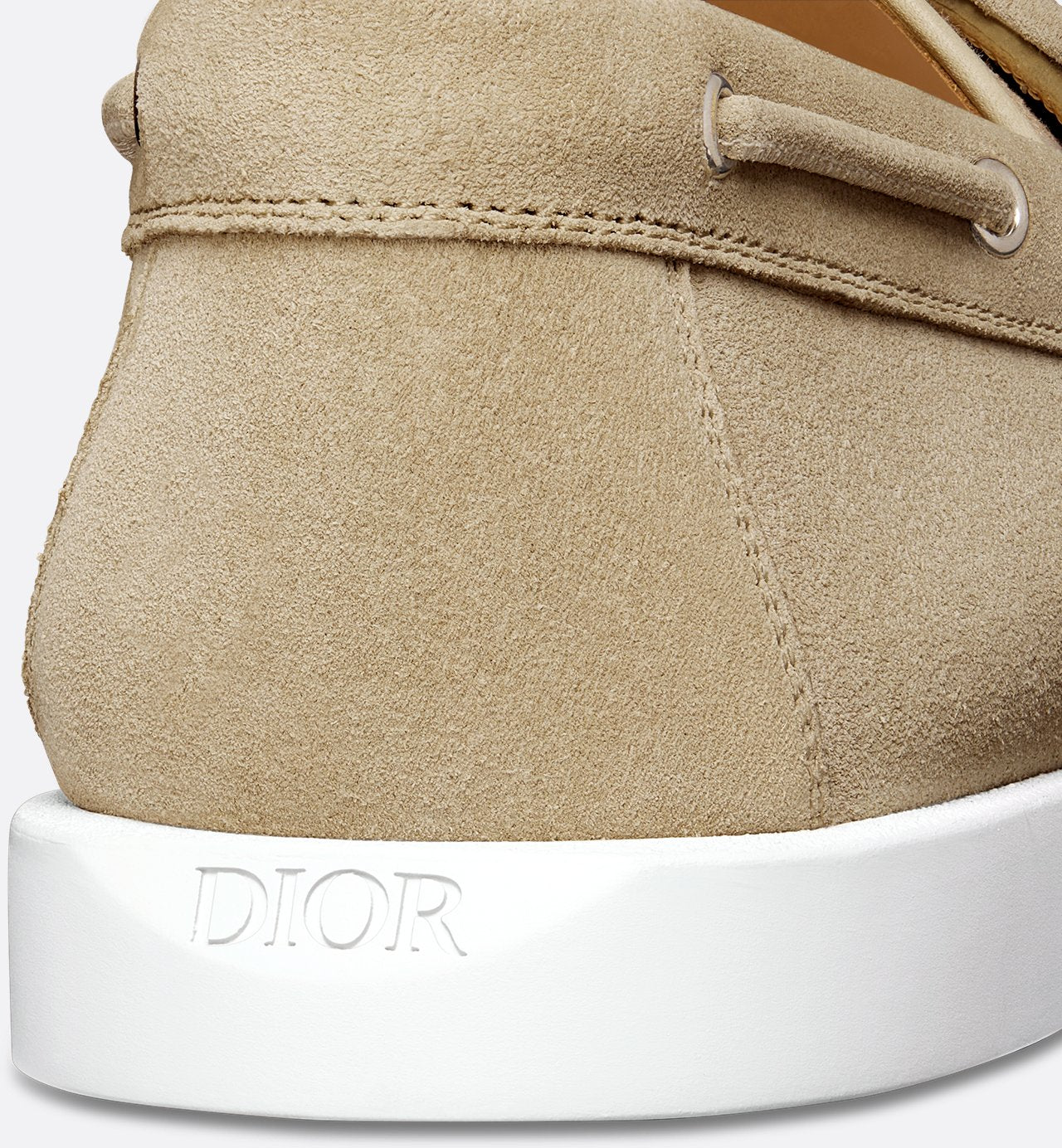 Granville Boat Shoe Beige Suede And Beige Dior Oblique Jacquard