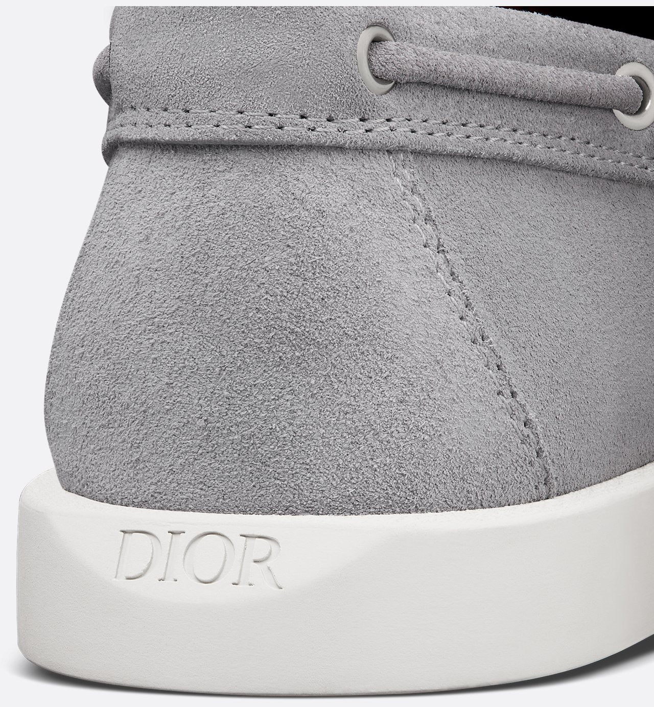 Granville Boat Shoe Dior Gray Suede And Dior Oblique Jacquard