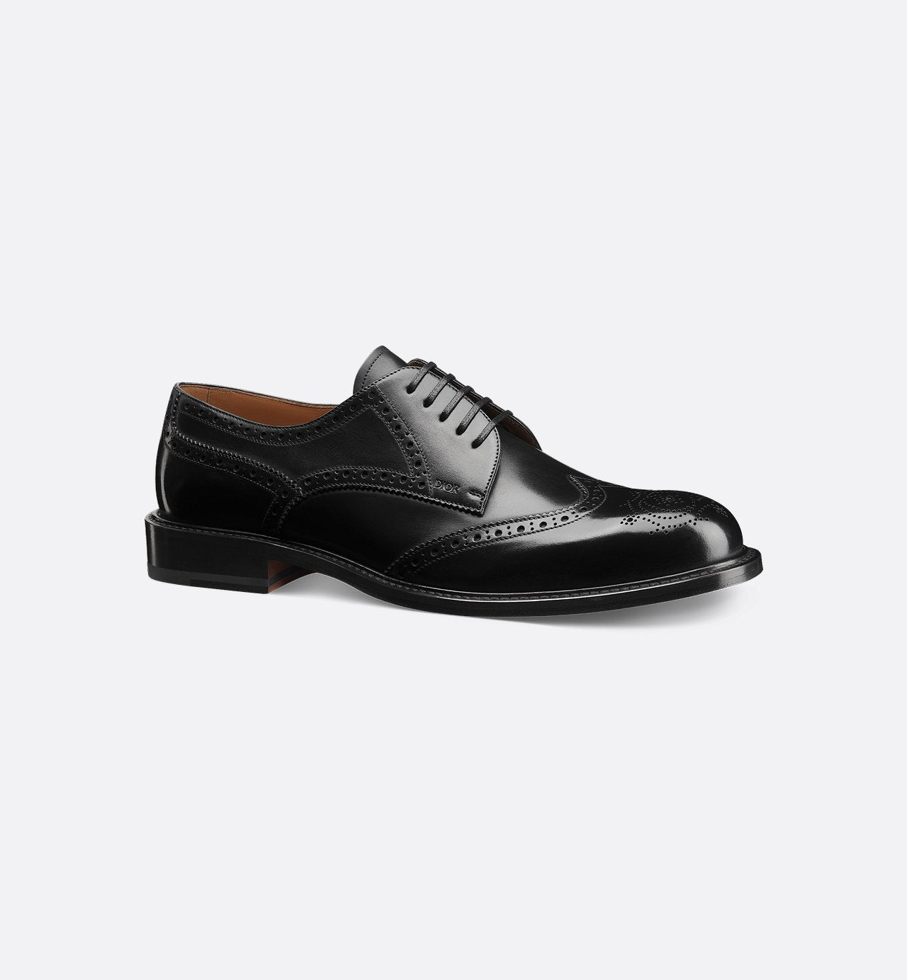 Embassy Derby Brogue Black Calfskin With Patina Finish