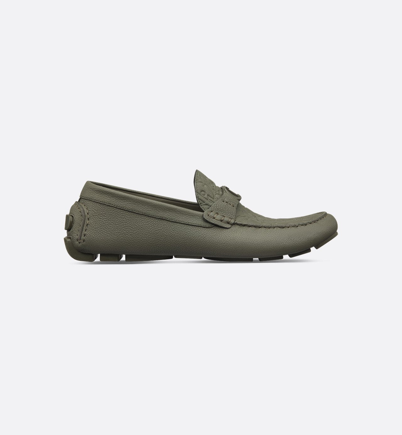 Odeon Loafer Khaki Grained Calfskin And Khaki Dior Gravity Leather