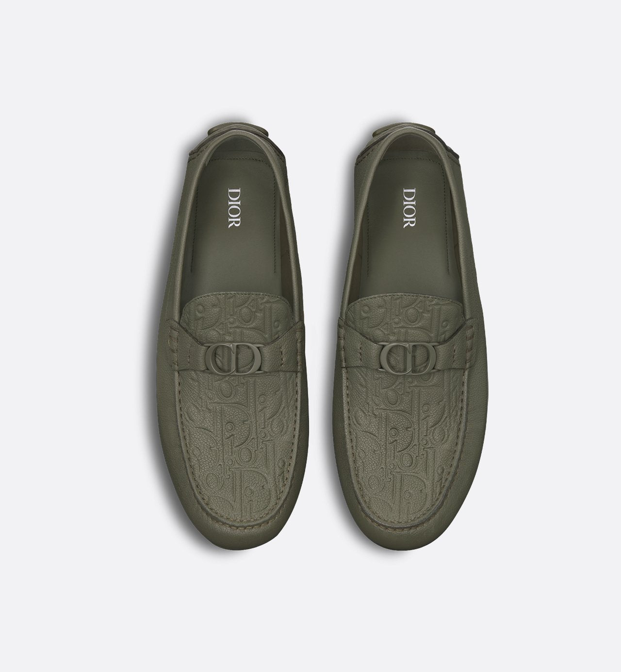 Odeon Loafer Khaki Grained Calfskin And Khaki Dior Gravity Leather