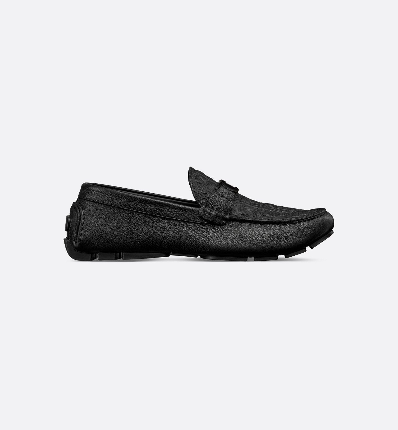 Odeon Loafer Black Grained Calfskin And Black Dior Gravity Leather