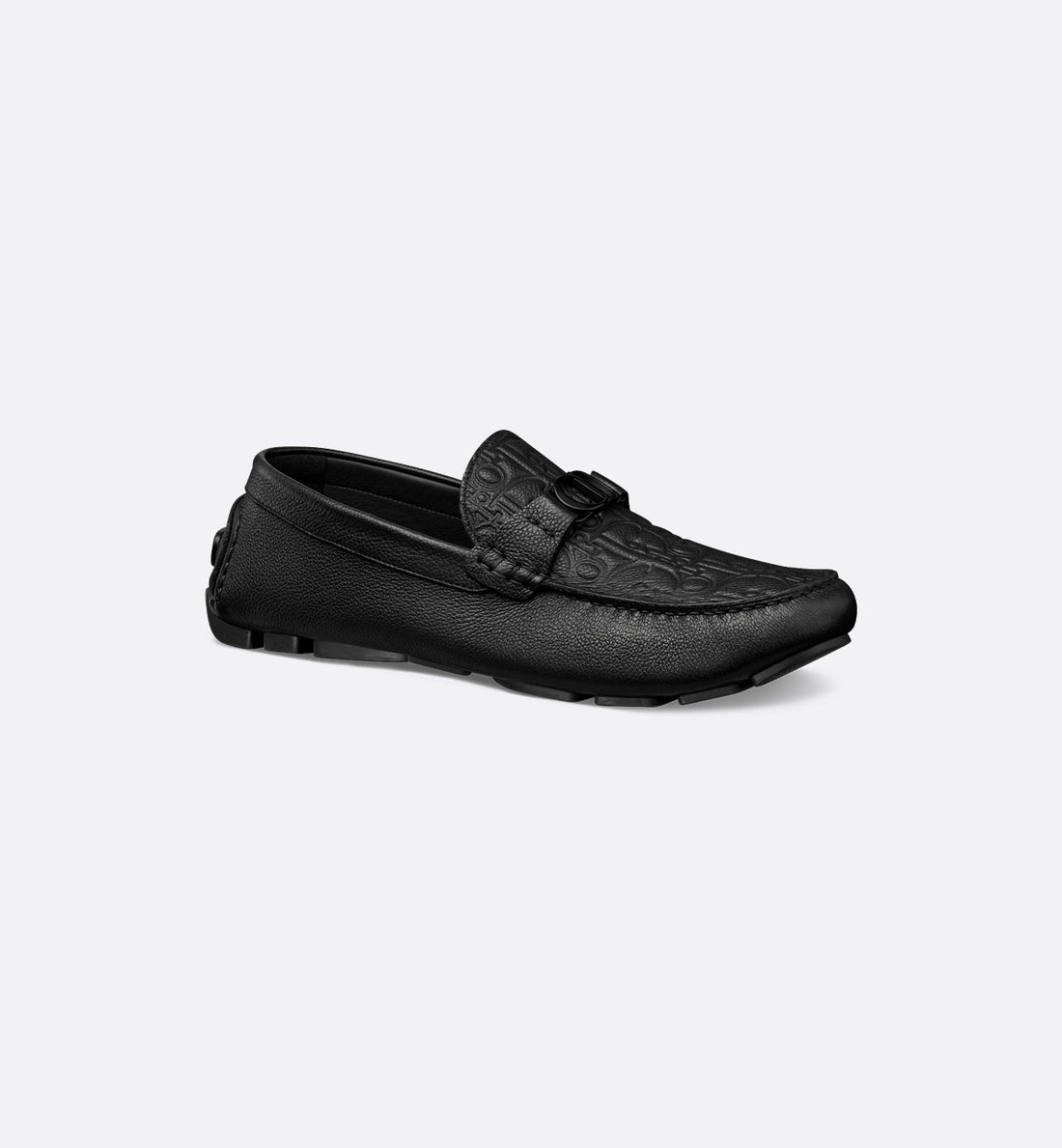 Odeon Loafer Black Grained Calfskin And Black Dior Gravity Leather