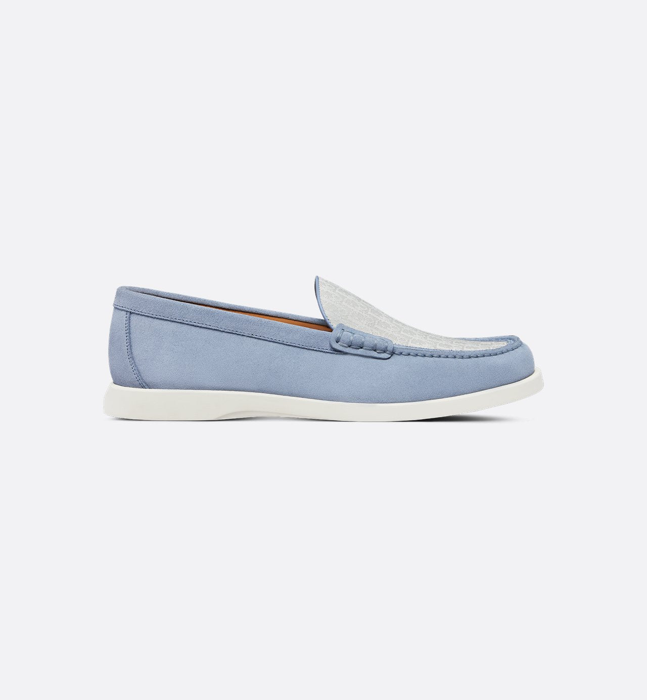 Granville Loafer Blue Suede With Gray And White Dior Oblique Jacquard