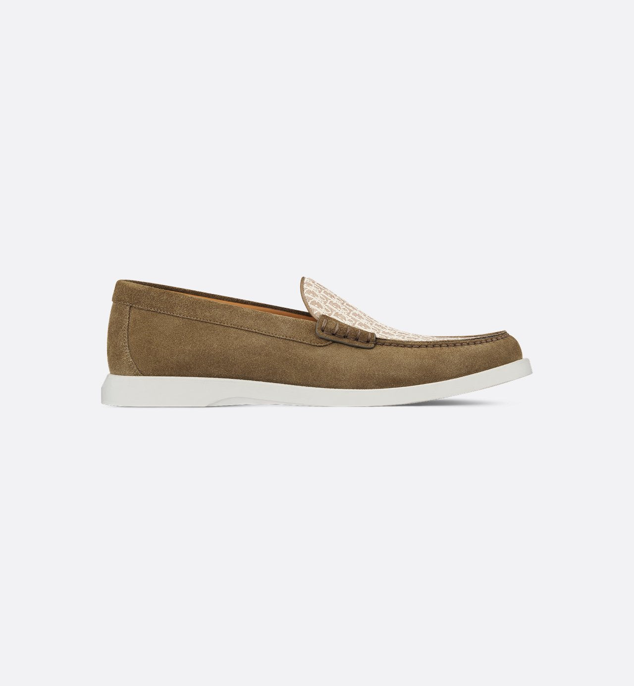 Granville Loafer Brown Suede With Brown And Beige Dior Oblique Jacquard