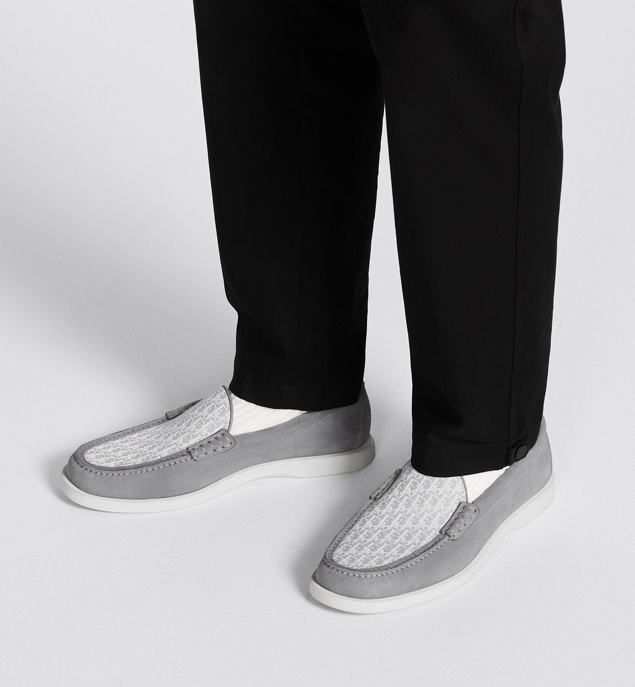 Granville Loafer Dior Gray Suede And Dior Oblique Jacquard