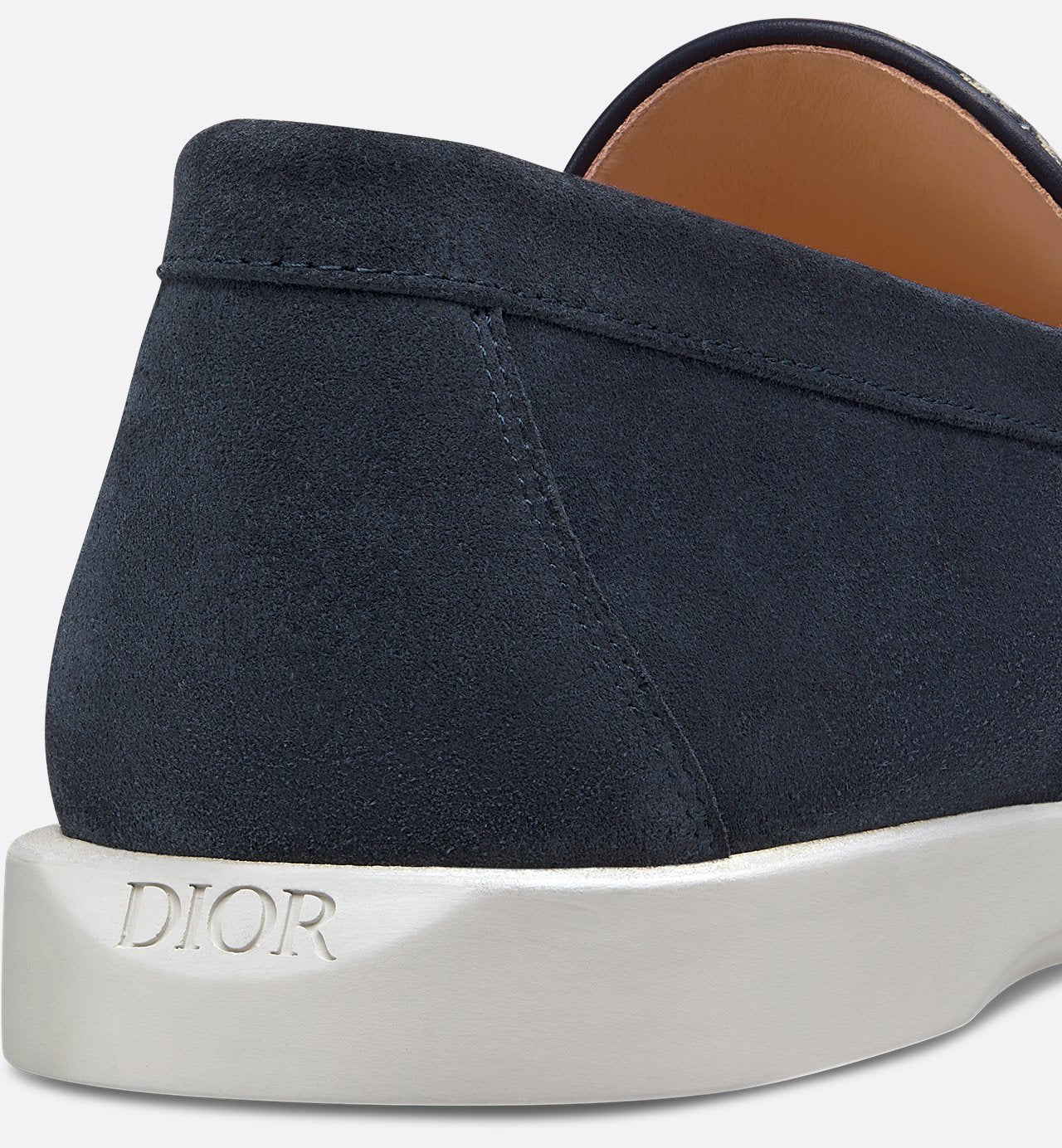 Granville Loafer Navy Blue Suede With Beige And Black Dior Oblique Jacquard