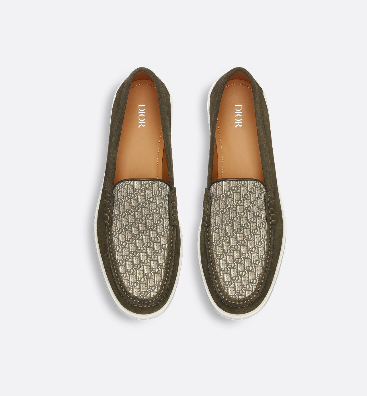 Granville Loafer Khaki Suede And Dior Oblique Jacquard