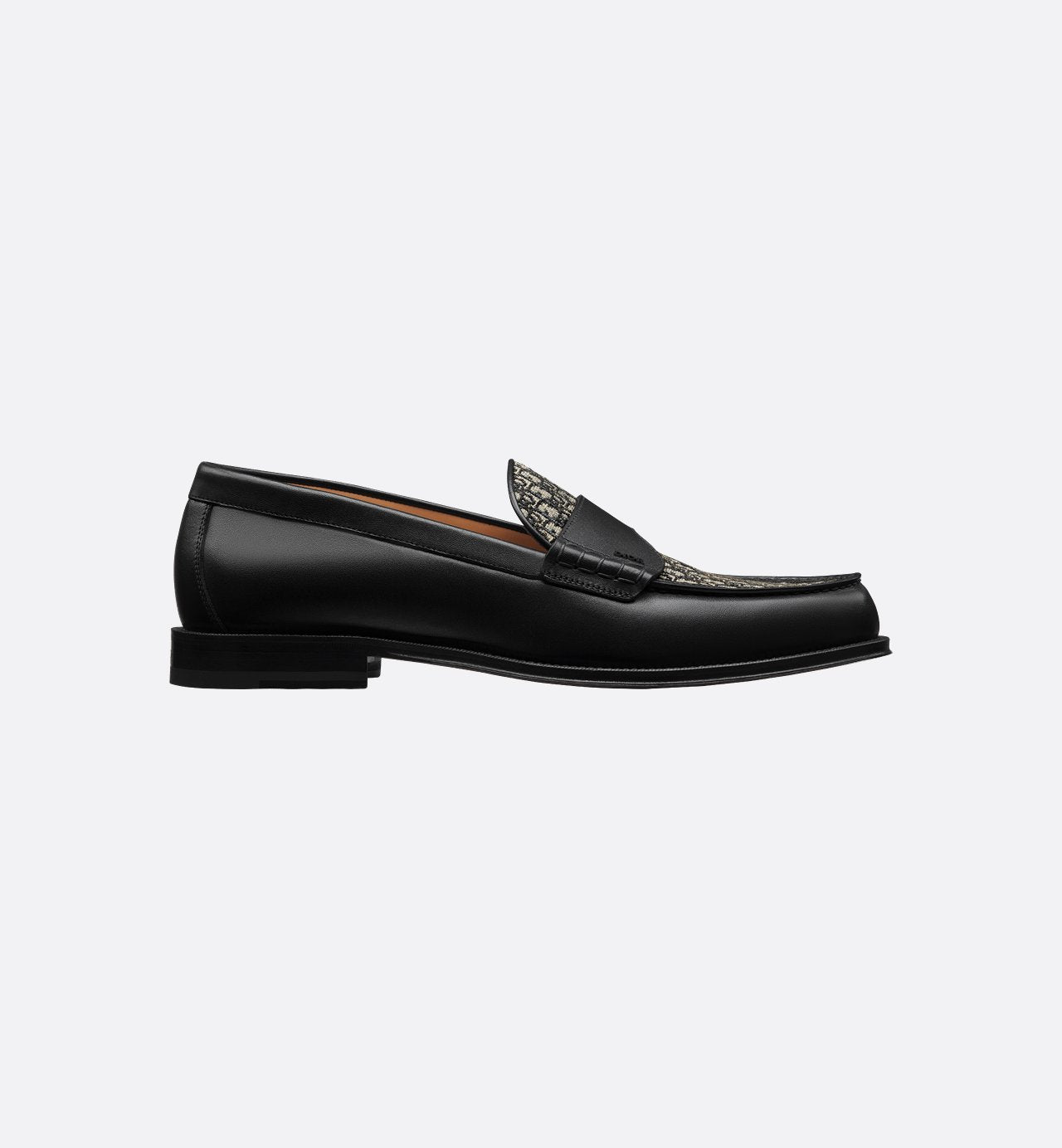 Granville Loafer Black Smooth Calfskin With Beige And Black Dior Oblique Jacquard