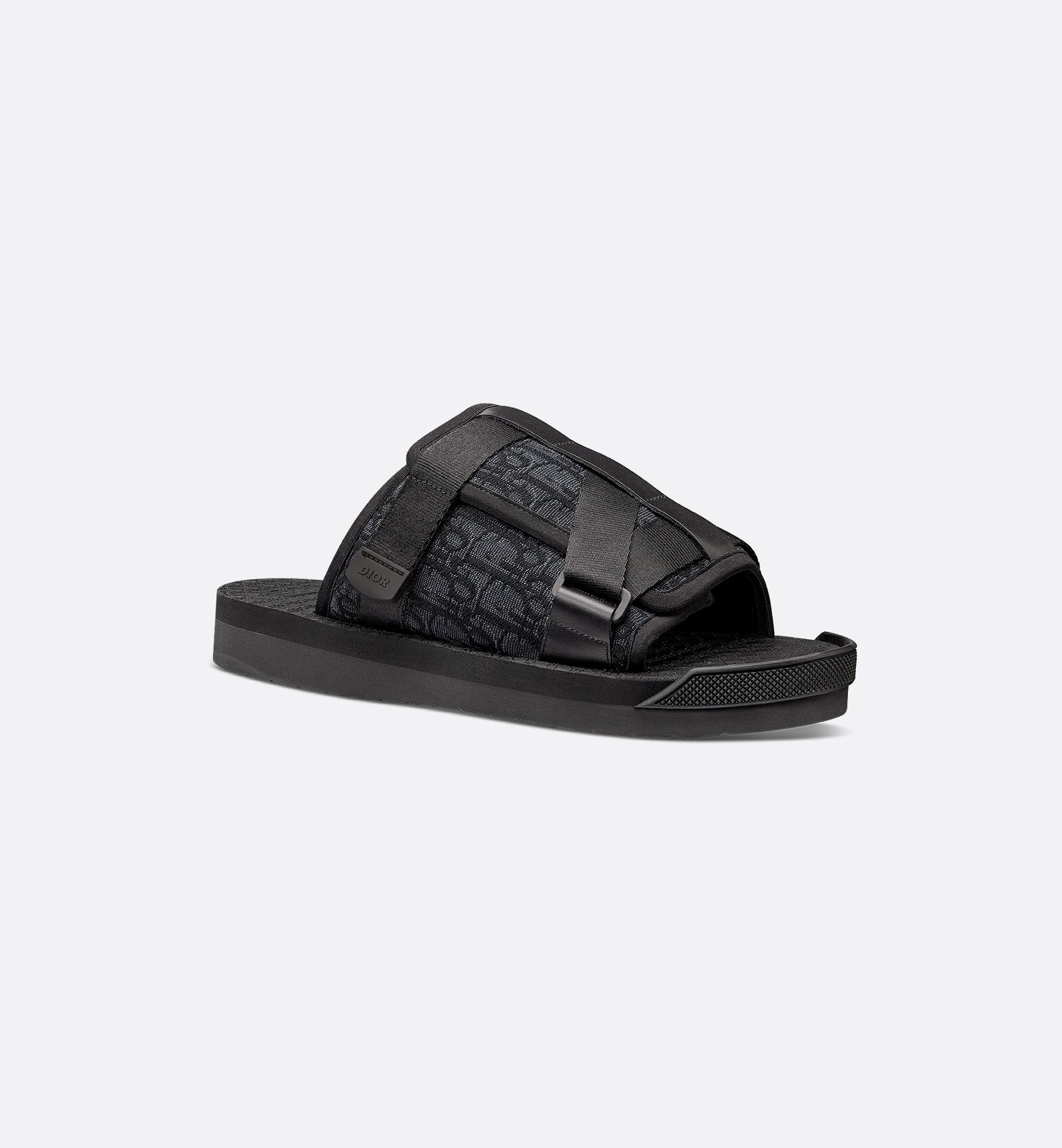 Alpha Sandal Black Dior Oblique Jacquard