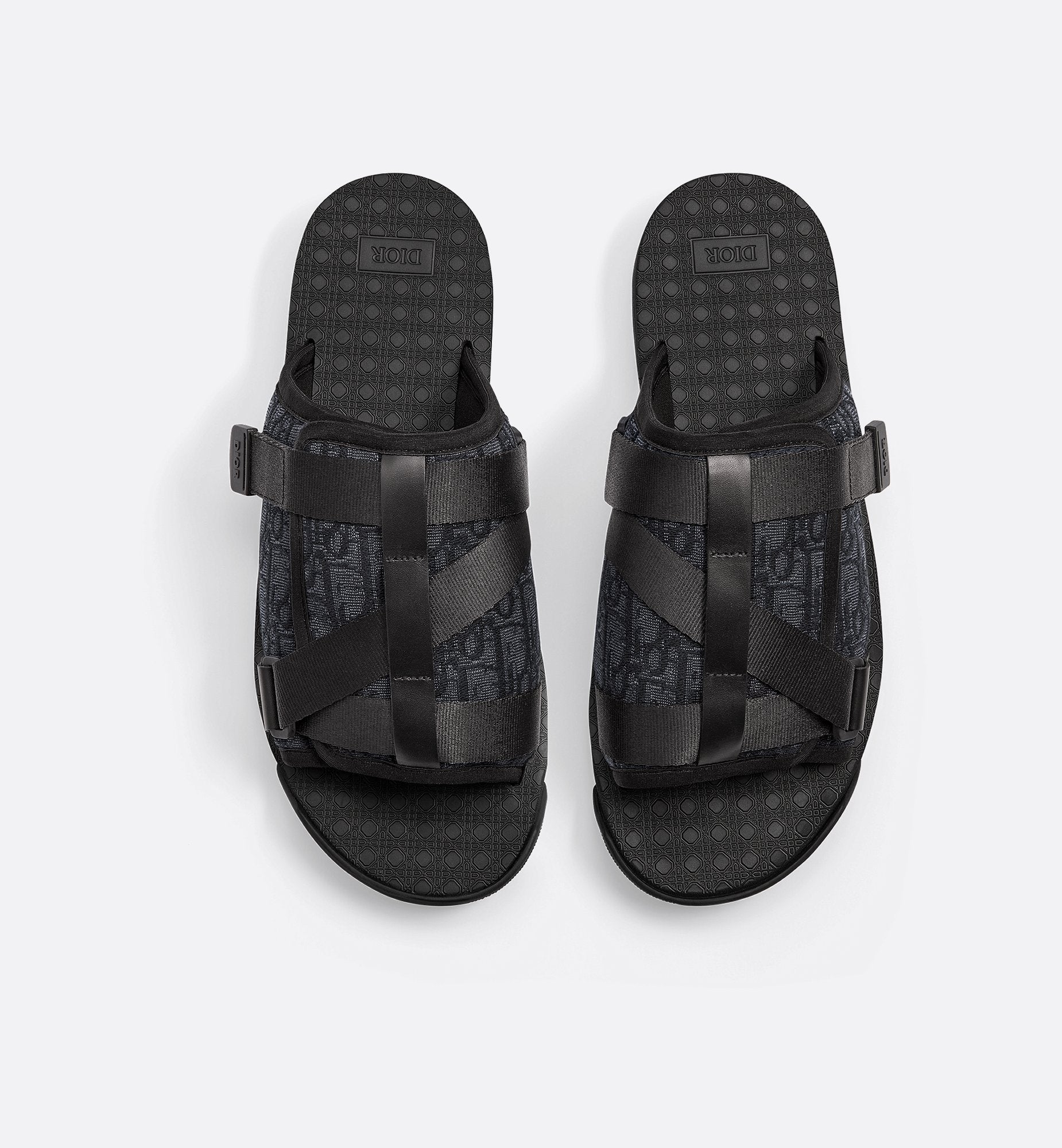 Alpha Sandal Black Dior Oblique Jacquard