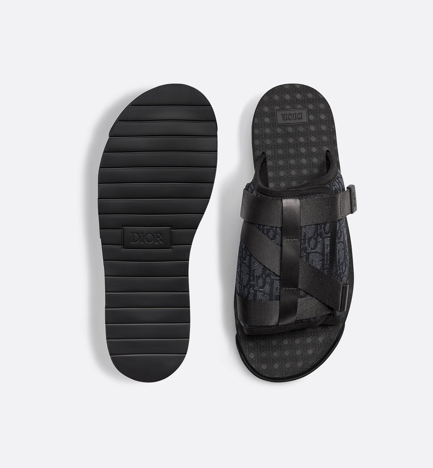 Alpha Sandal Black Dior Oblique Jacquard