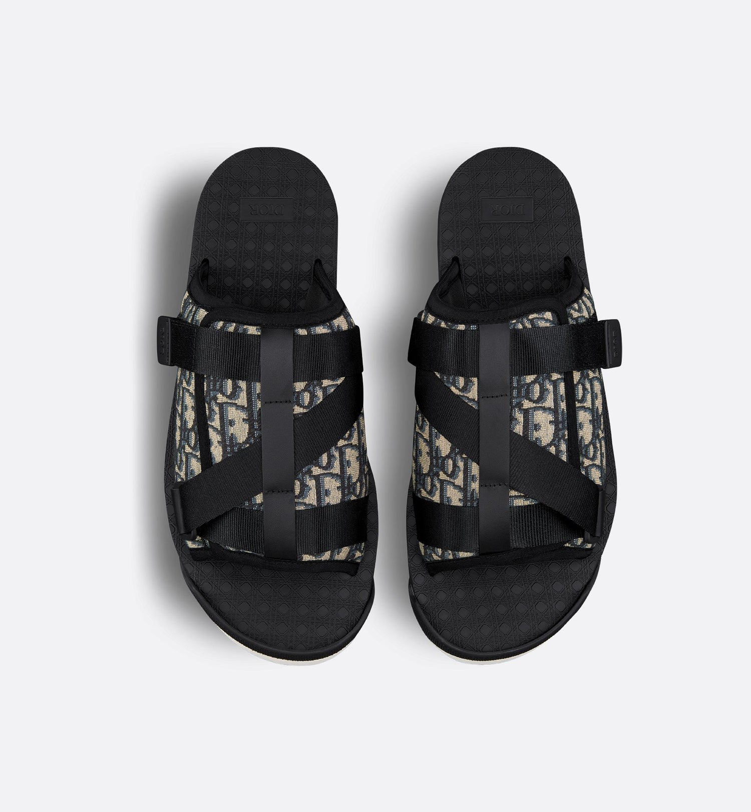 Alpha Sandal Beige And Black Dior Oblique Jacquard