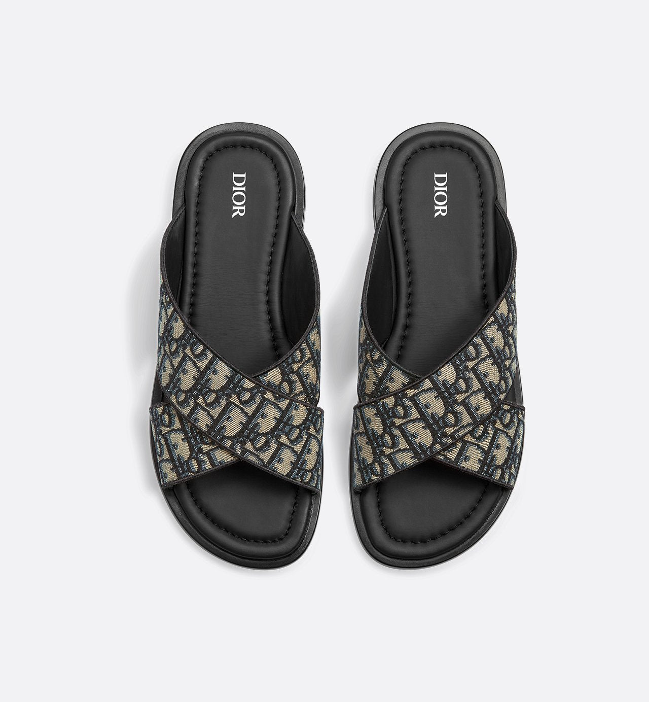 Alias Sandal Beige And Black Dior Oblique Jacquard