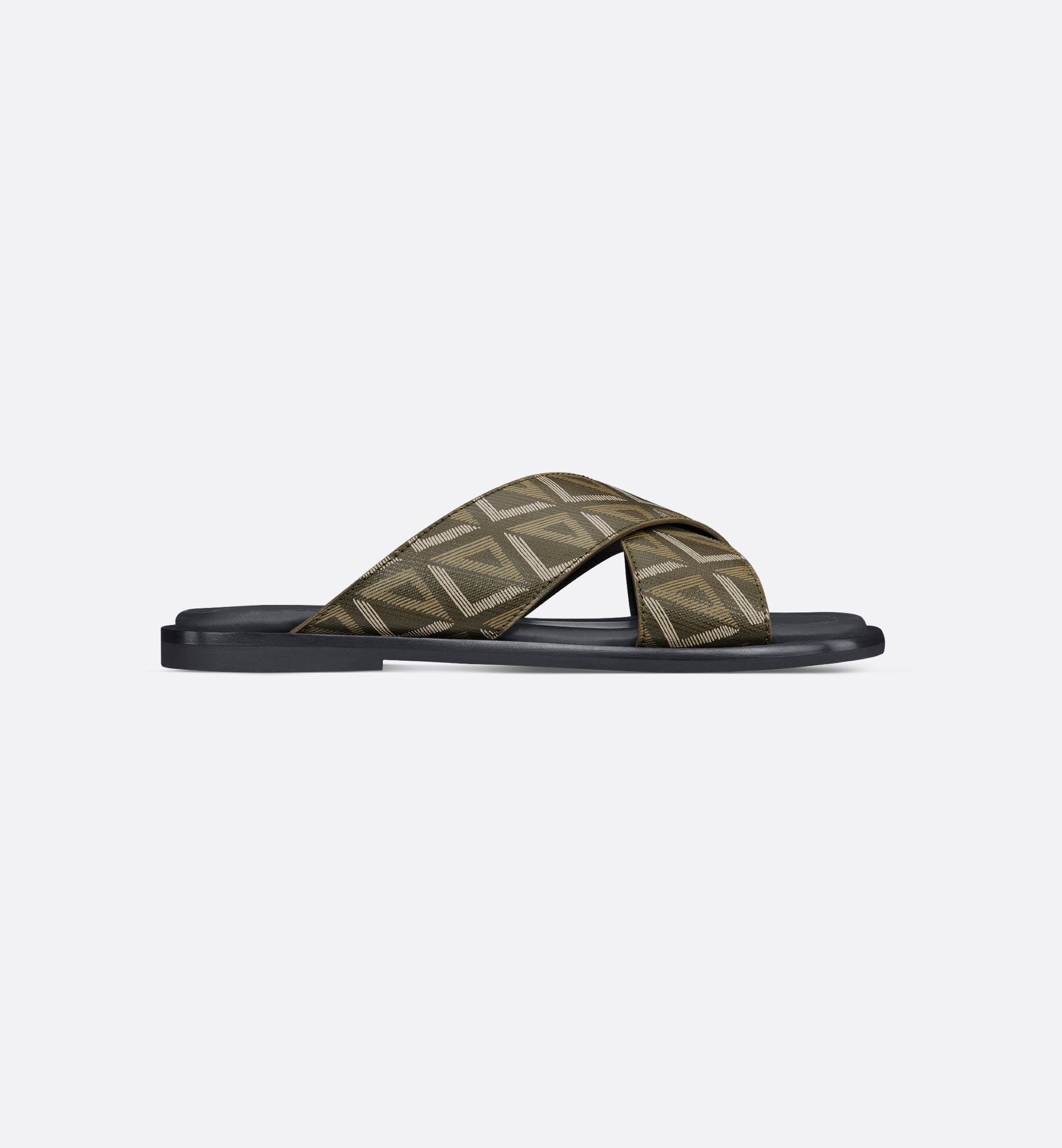 Alias Sandal Khaki Coated Cotton Canvas With Cd Diamond Print