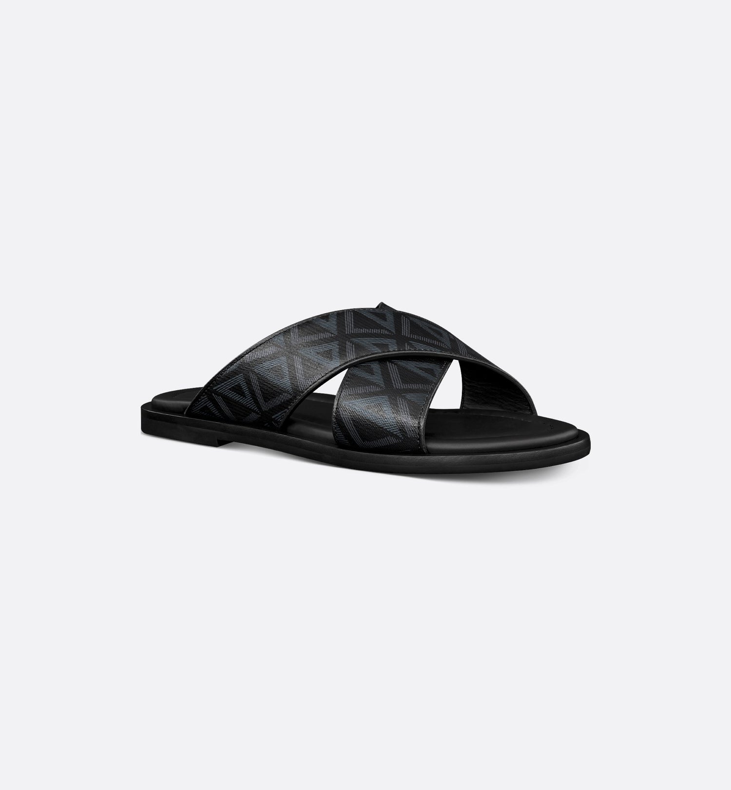 Alias Sandal Black Coated Cotton Canvas With Cd Diamond Print