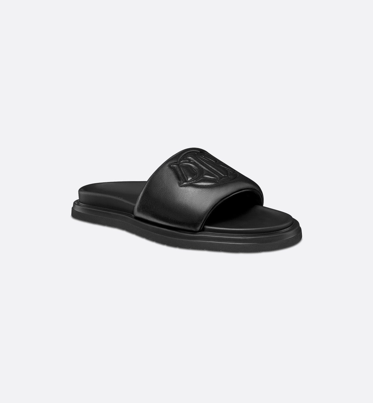 Aqua Sandal Black Quilted Smooth Calfskin