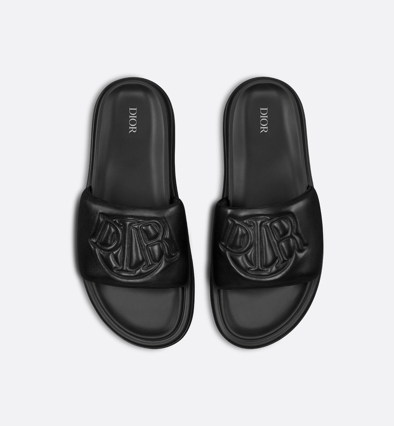 Aqua Sandal Black Quilted Smooth Calfskin