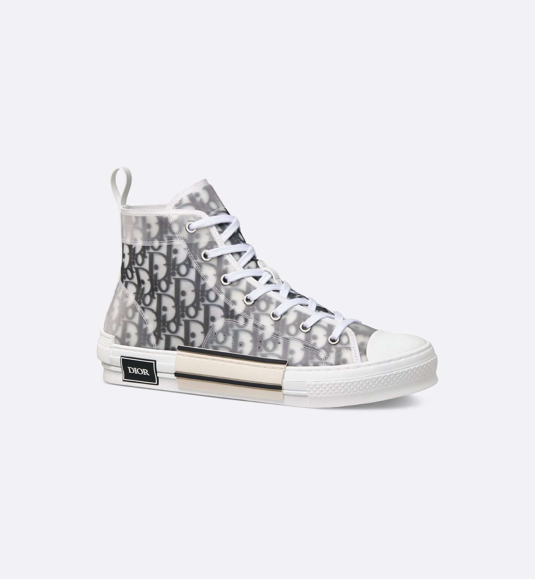 B23 High Top Sneaker White And Black Dior Oblique Canvas