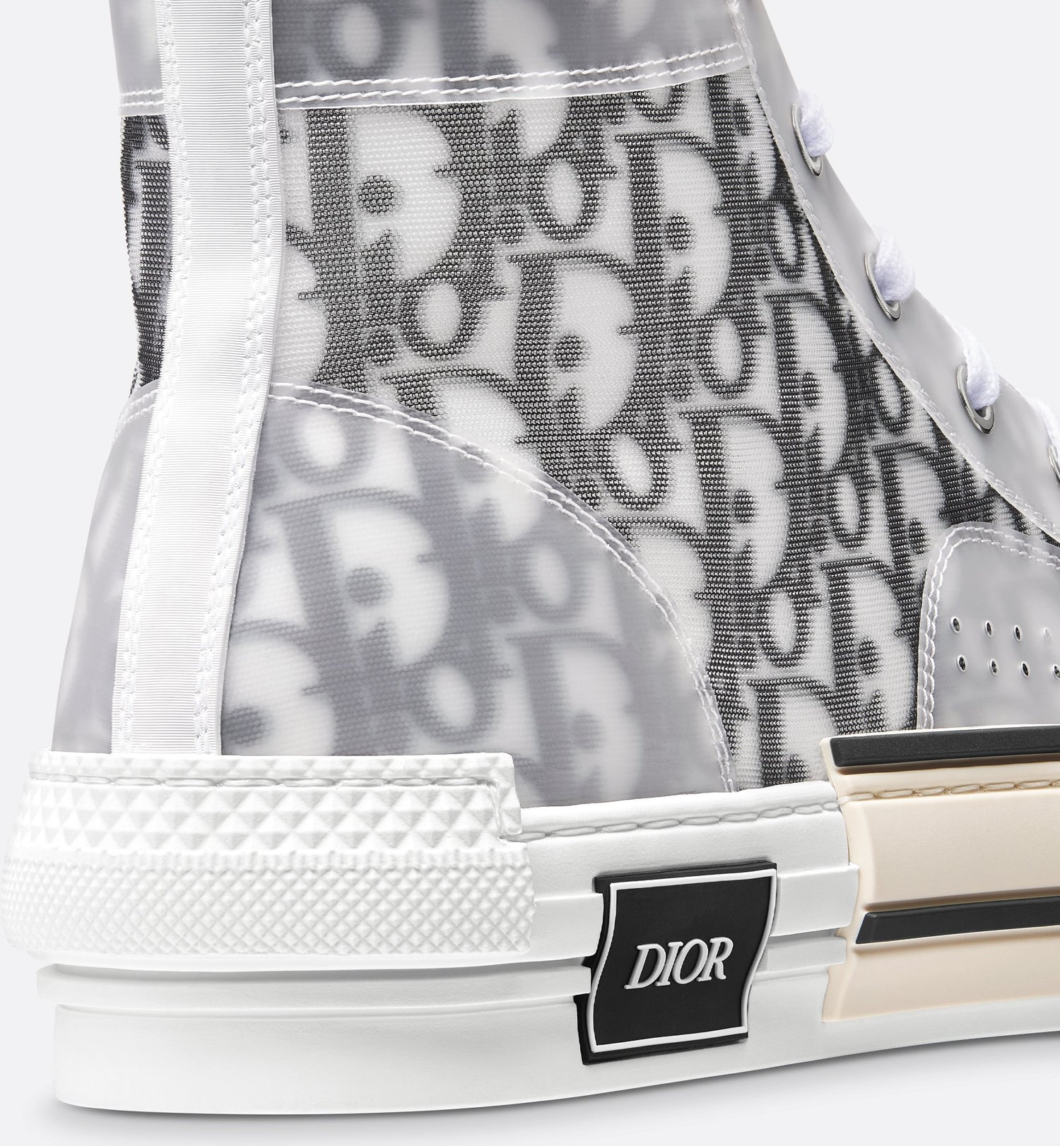 B23 High Top Sneaker White And Black Dior Oblique Canvas