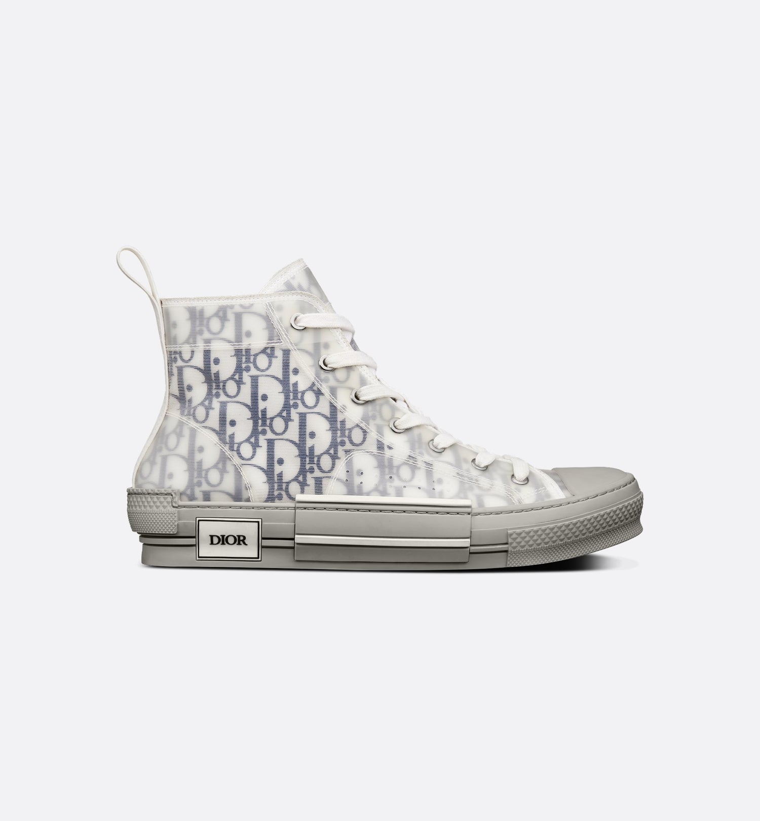 B23 High Top Sneaker White And Navy Blue Dior Oblique Canvas