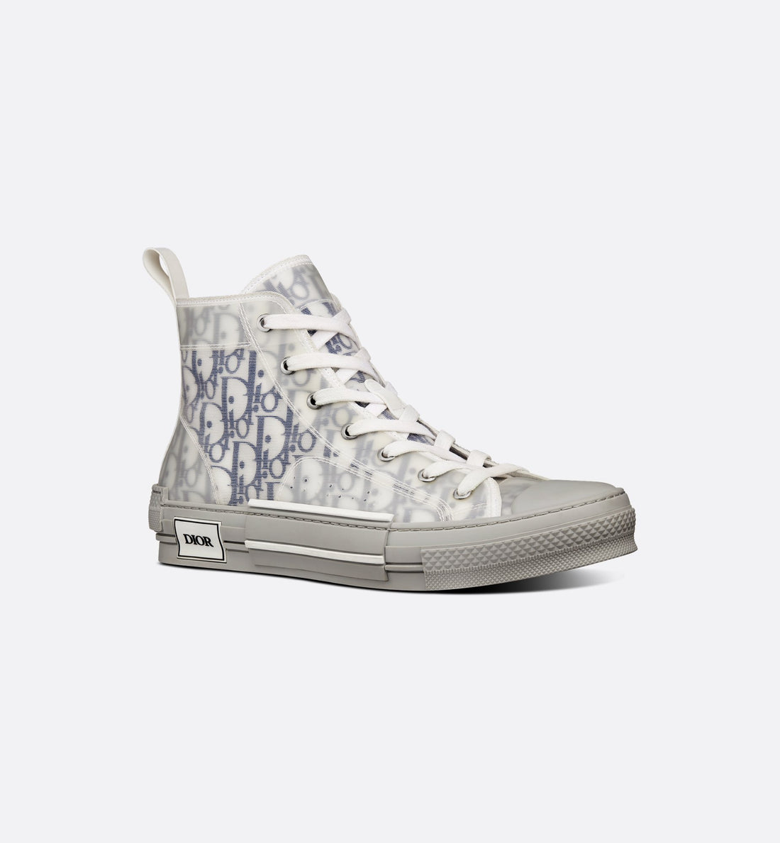 B23 High Top Sneaker White And Navy Blue Dior Oblique Canvas