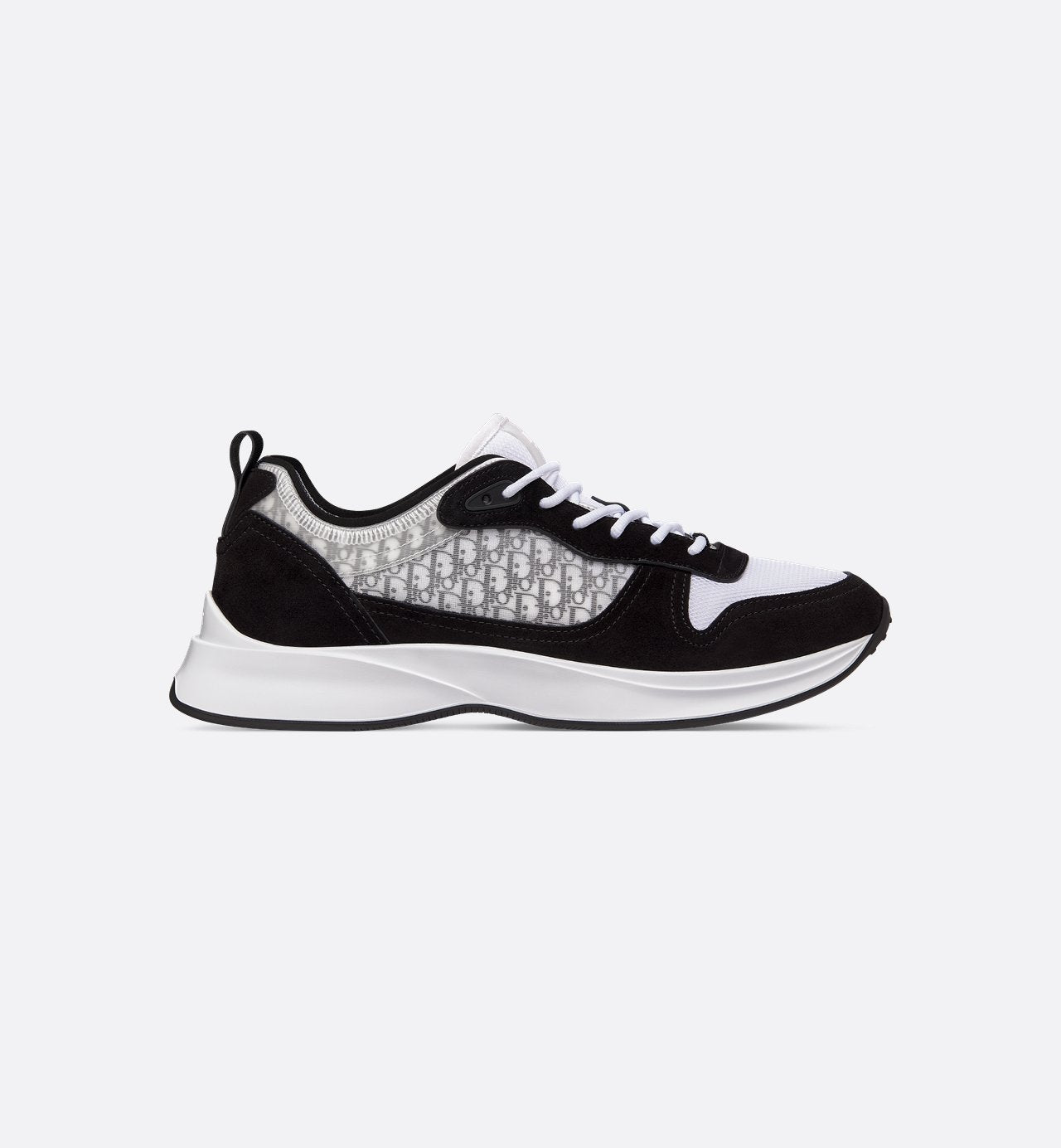 B25 Runner Sneaker Black Suede With White Technical Mesh And Black Dior Oblique Canvas