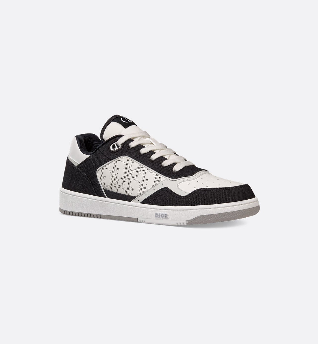 B27 Low Top Sneaker White Smooth Calfskin Black Denim And White Dior Oblique Galaxy Leather