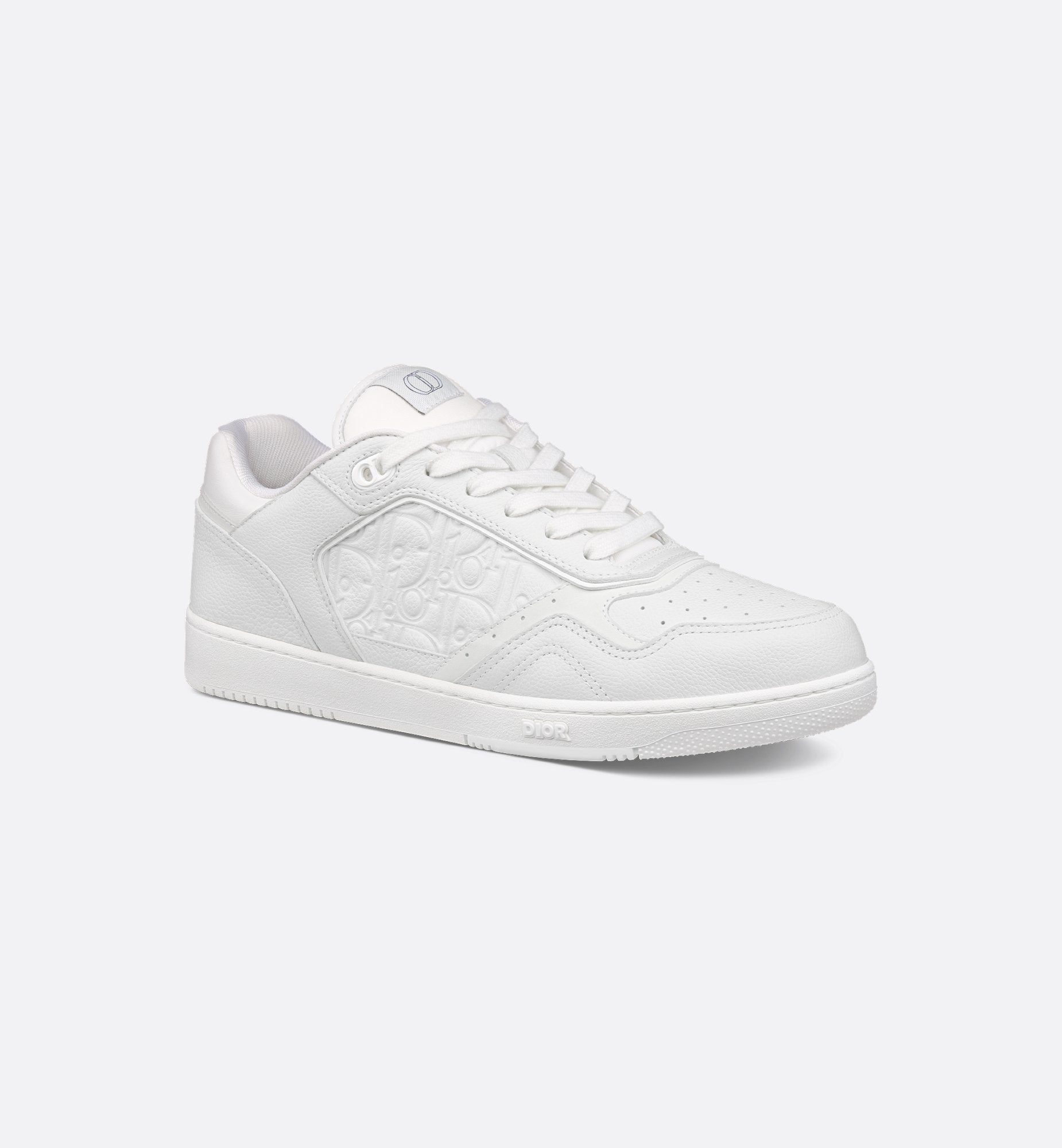 B27 Low Top Sneaker White Grained Calfskin And White Dior Gravity Leather