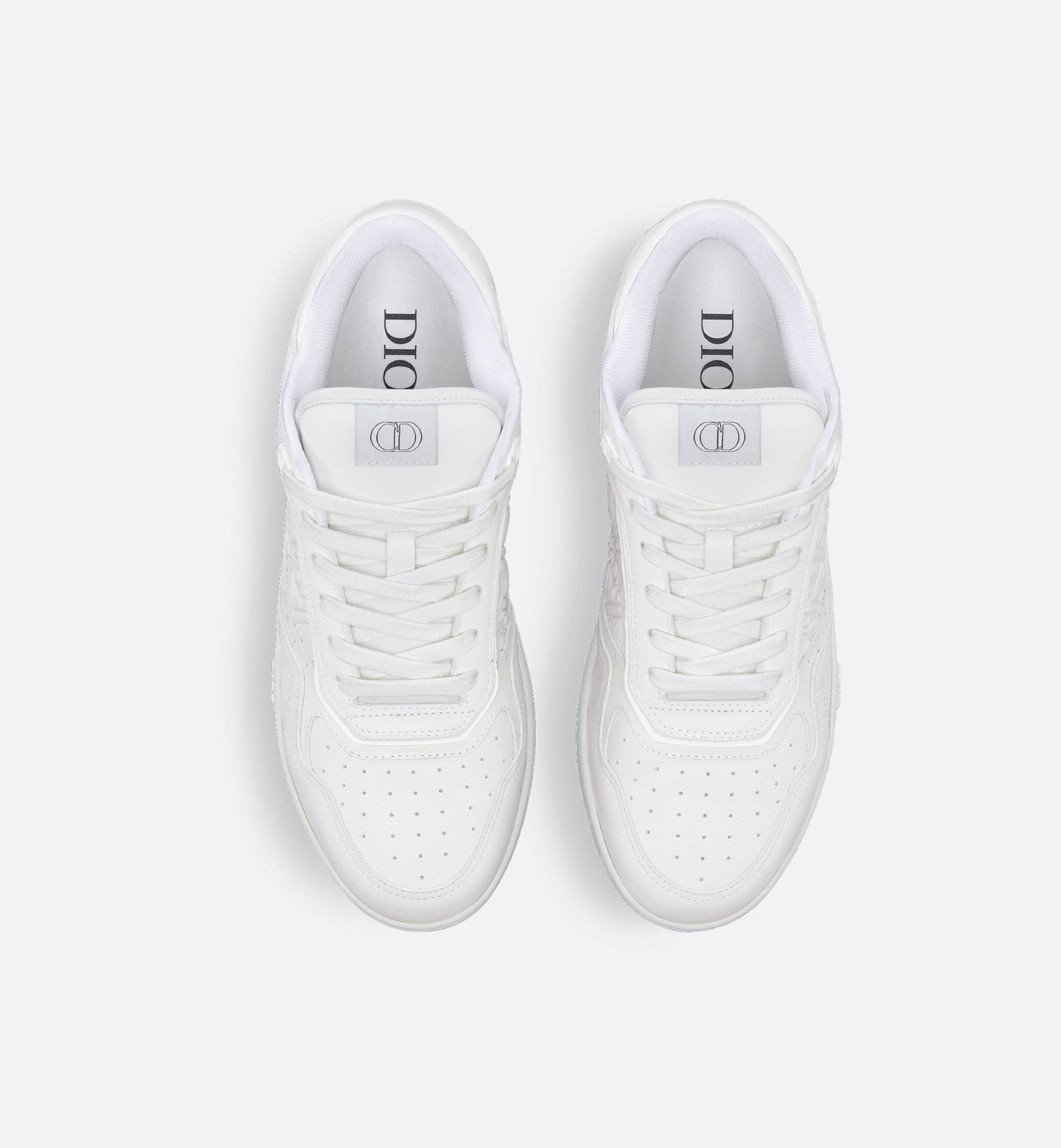 B27 Low Top Sneaker White Grained Calfskin And White Dior Gravity Leather