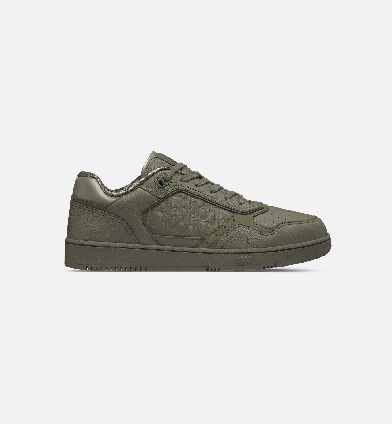 B27 Low Top Sneaker Khaki Grained Calfskin And Khaki Dior Gravity Leather