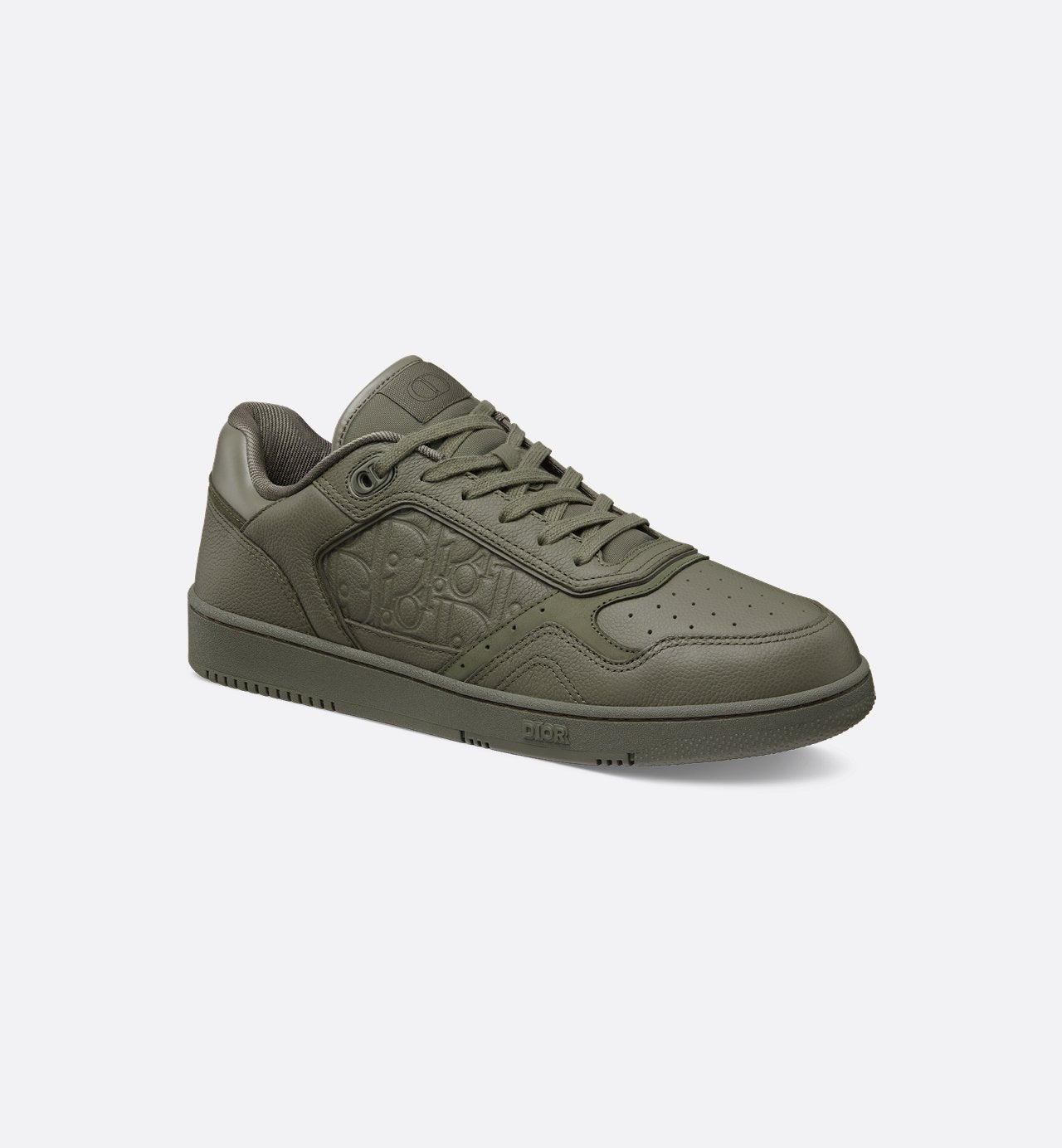 B27 Low Top Sneaker Khaki Grained Calfskin And Khaki Dior Gravity Leather